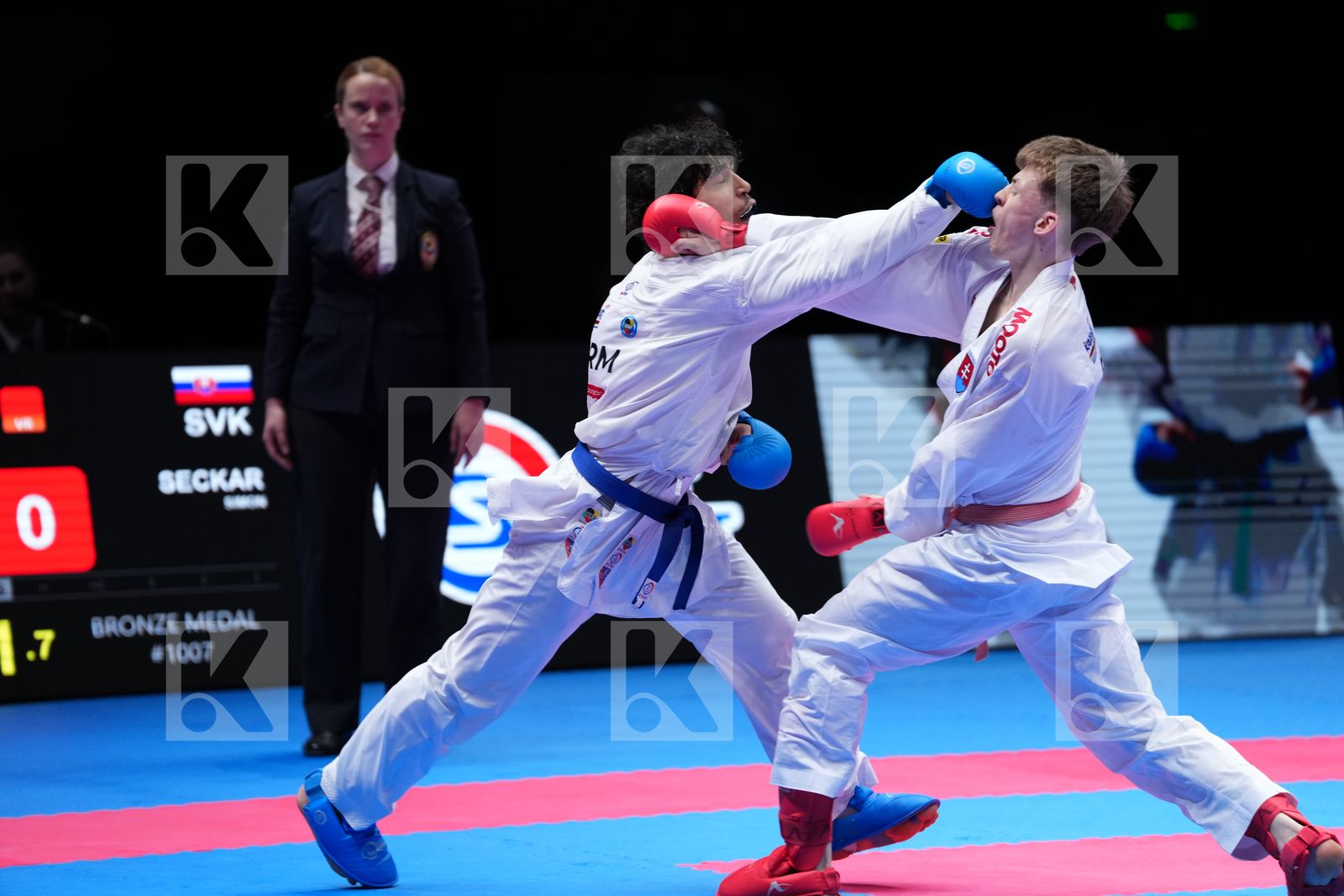 SECKAR SIMON (SLOVAKIA) vs NERSISYAN GOR (ARMENIA) in Male Kumite -84 Kg - Semifinal Bout