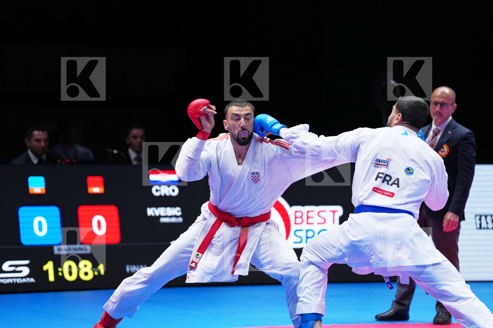 KVESIC ANDJELO (CROATIA) vs FILALI MEHDI (FRANCE) in Male Kumite 84+ Kg - Final Bout