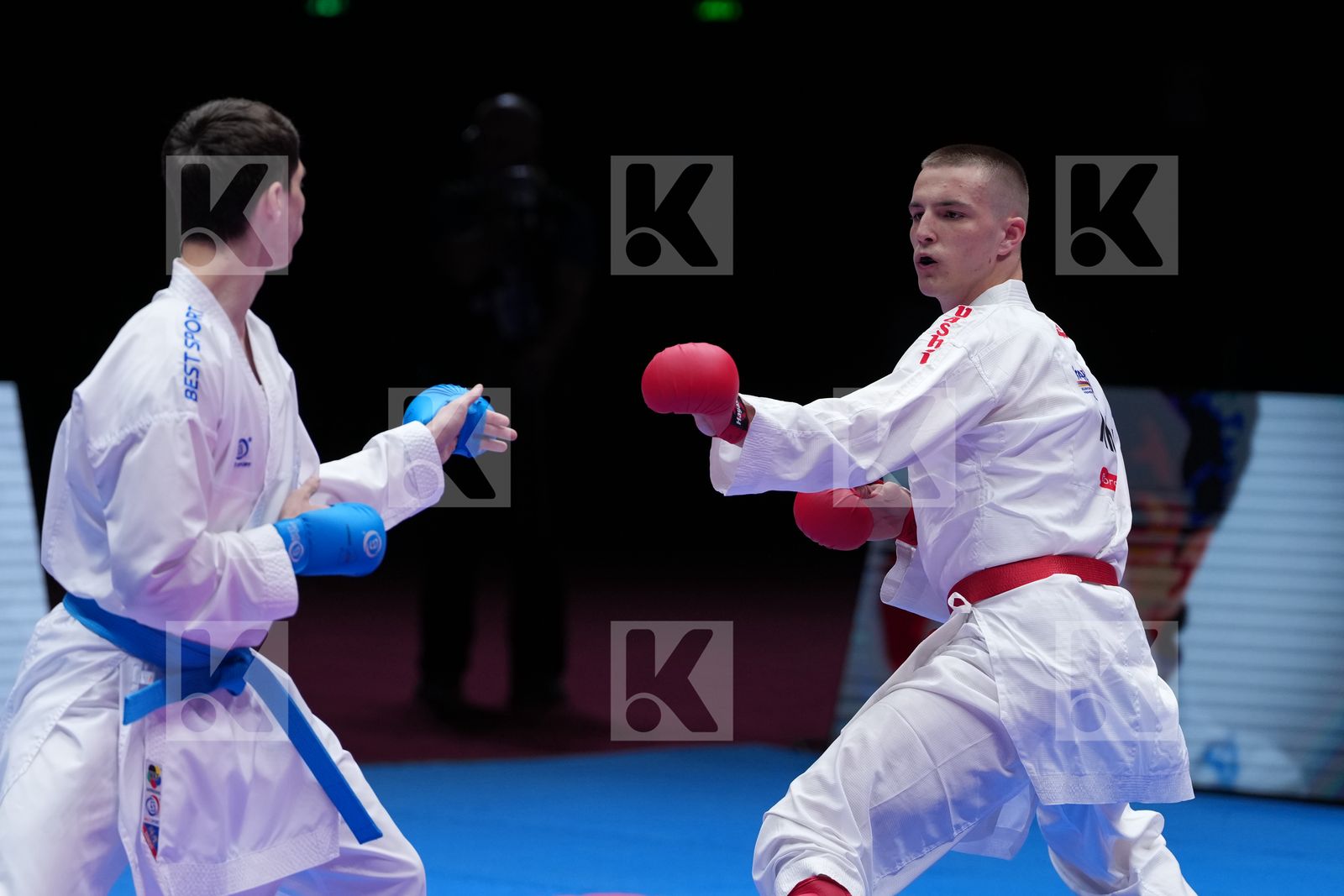 MIKULIC NEMANJA (MONTENEGRO) vs SHARAFUTDINOV ERNEST (EKF-1) in Male Kumite -75 Kg - Final Bout
