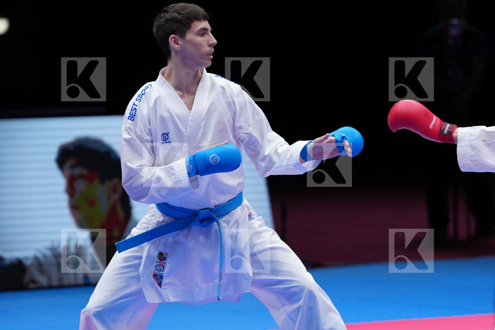 MIKULIC NEMANJA (MONTENEGRO) vs SHARAFUTDINOV ERNEST (EKF-1) in Male Kumite -75 Kg - Final Bout