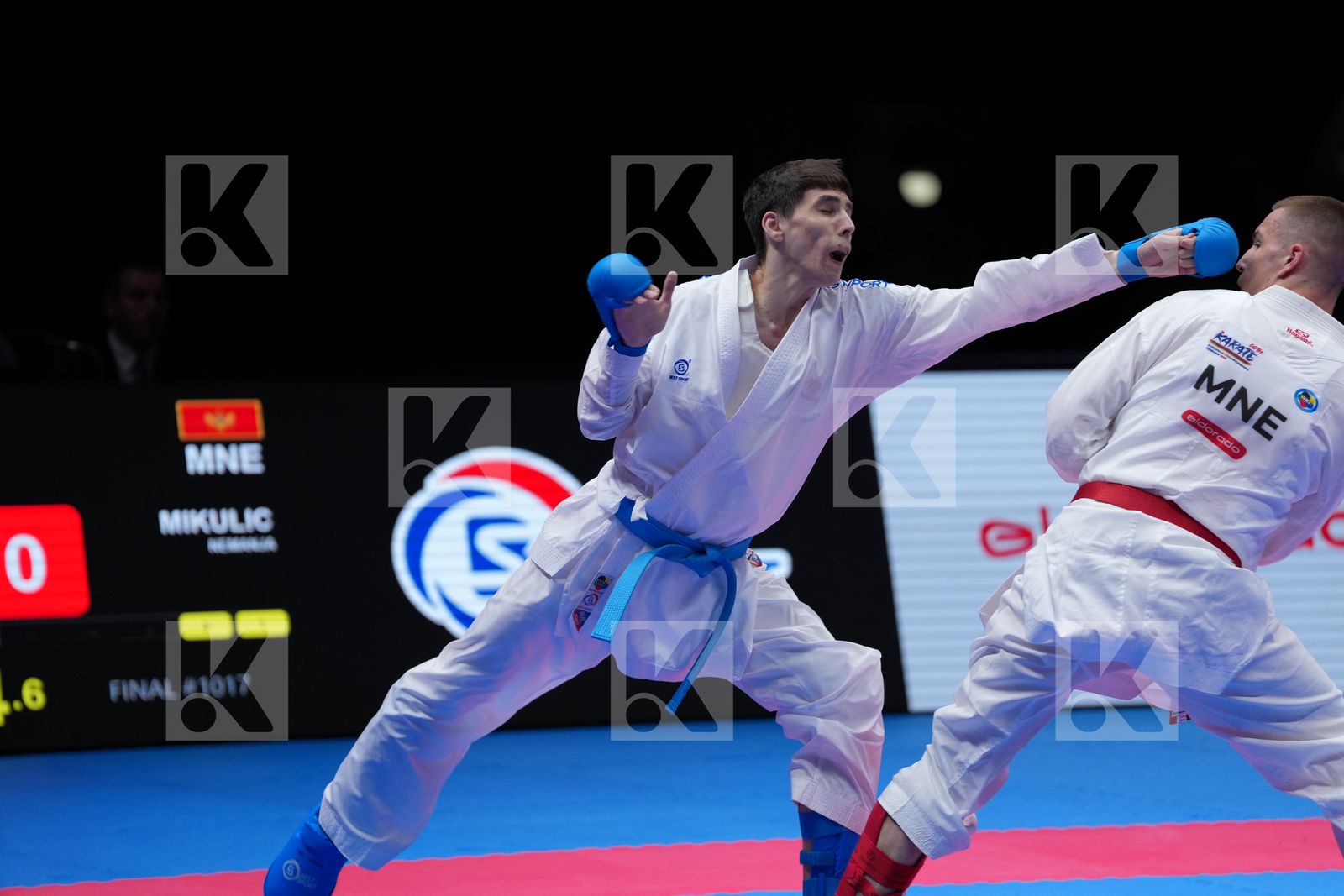 MIKULIC NEMANJA (MONTENEGRO) vs SHARAFUTDINOV ERNEST (EKF-1) in Male Kumite -75 Kg - Final Bout
