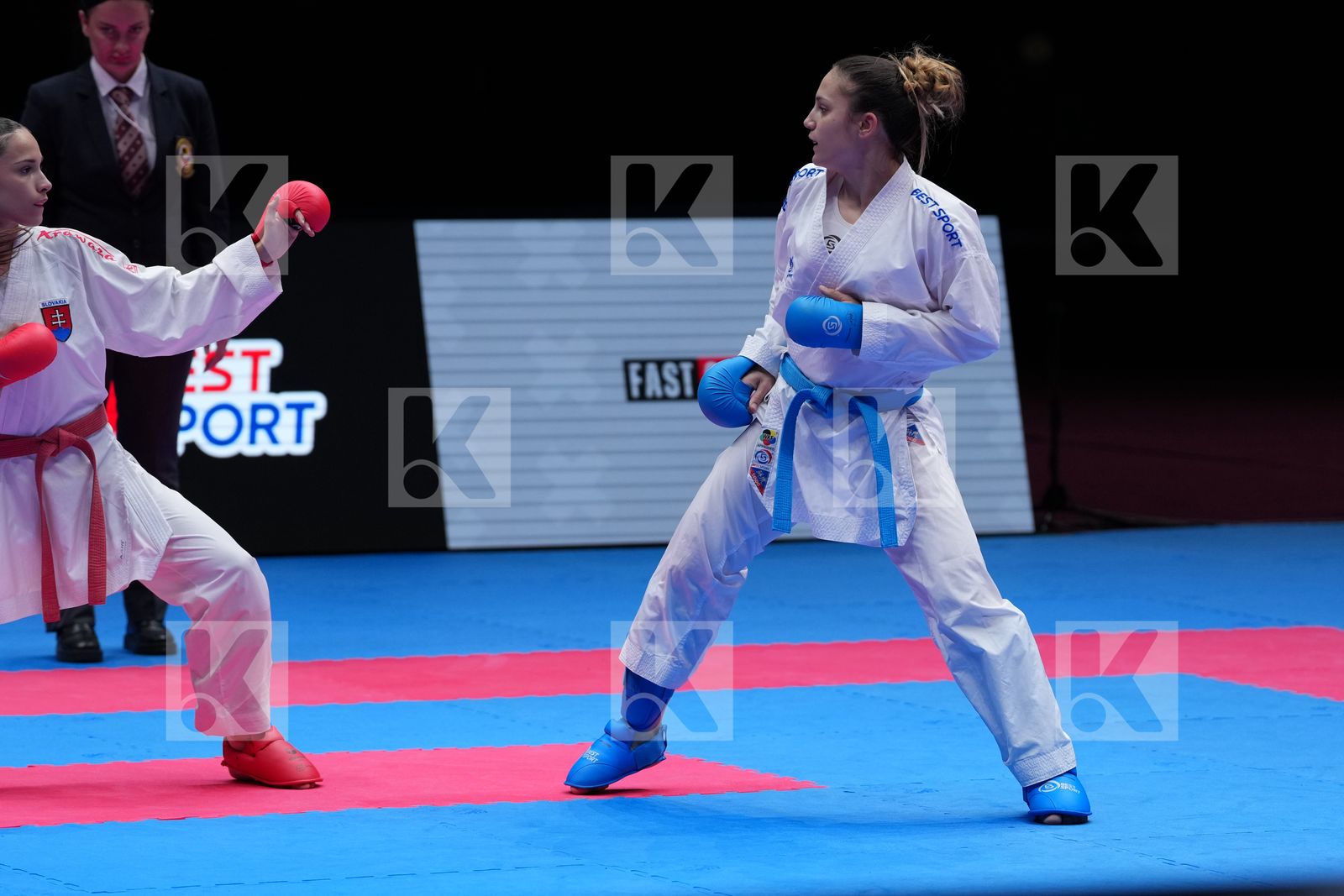 KVASNICOVA NINA (SLOVAKIA) vs GORANOVA IVET (BULGARIA) in Female Kumite -55 Kg - SemiFinal Bout