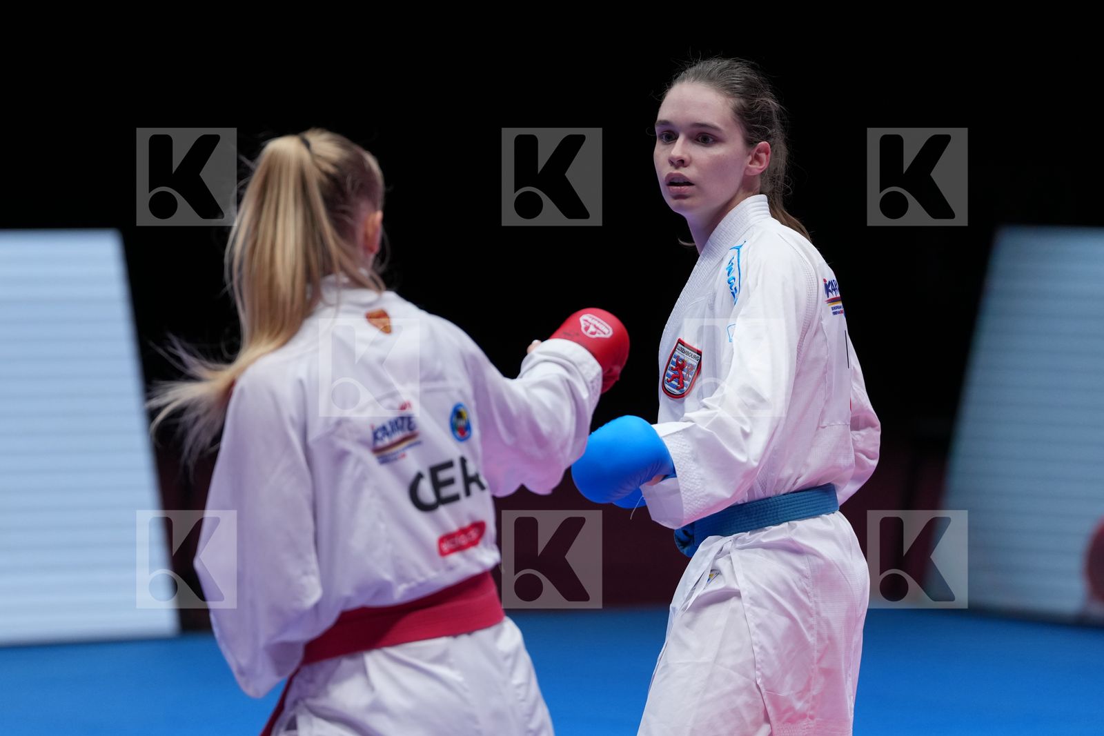 BITSCH MIA (GERMANY) vs WARLING JENNIFER (LUXEMBOURG) in Female Kumite -55 Kg - Final Bout