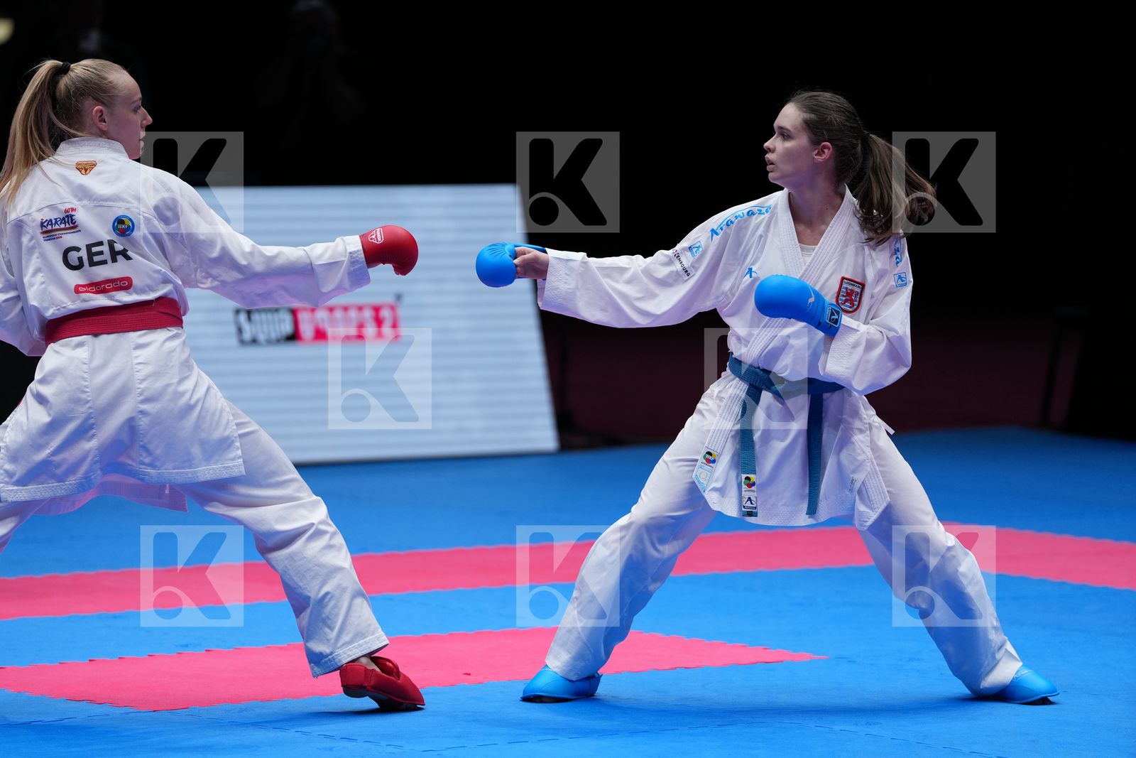 BITSCH MIA (GERMANY) vs WARLING JENNIFER (LUXEMBOURG) in Female Kumite -55 Kg - Final Bout