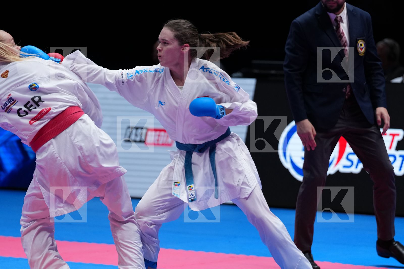 BITSCH MIA (GERMANY) vs WARLING JENNIFER (LUXEMBOURG) in Female Kumite -55 Kg - Final Bout