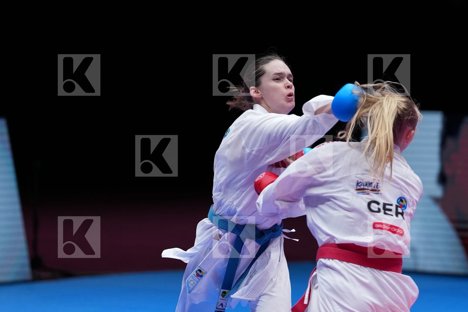 BITSCH MIA (GERMANY) vs WARLING JENNIFER (LUXEMBOURG) in Female Kumite -55 Kg - Final Bout