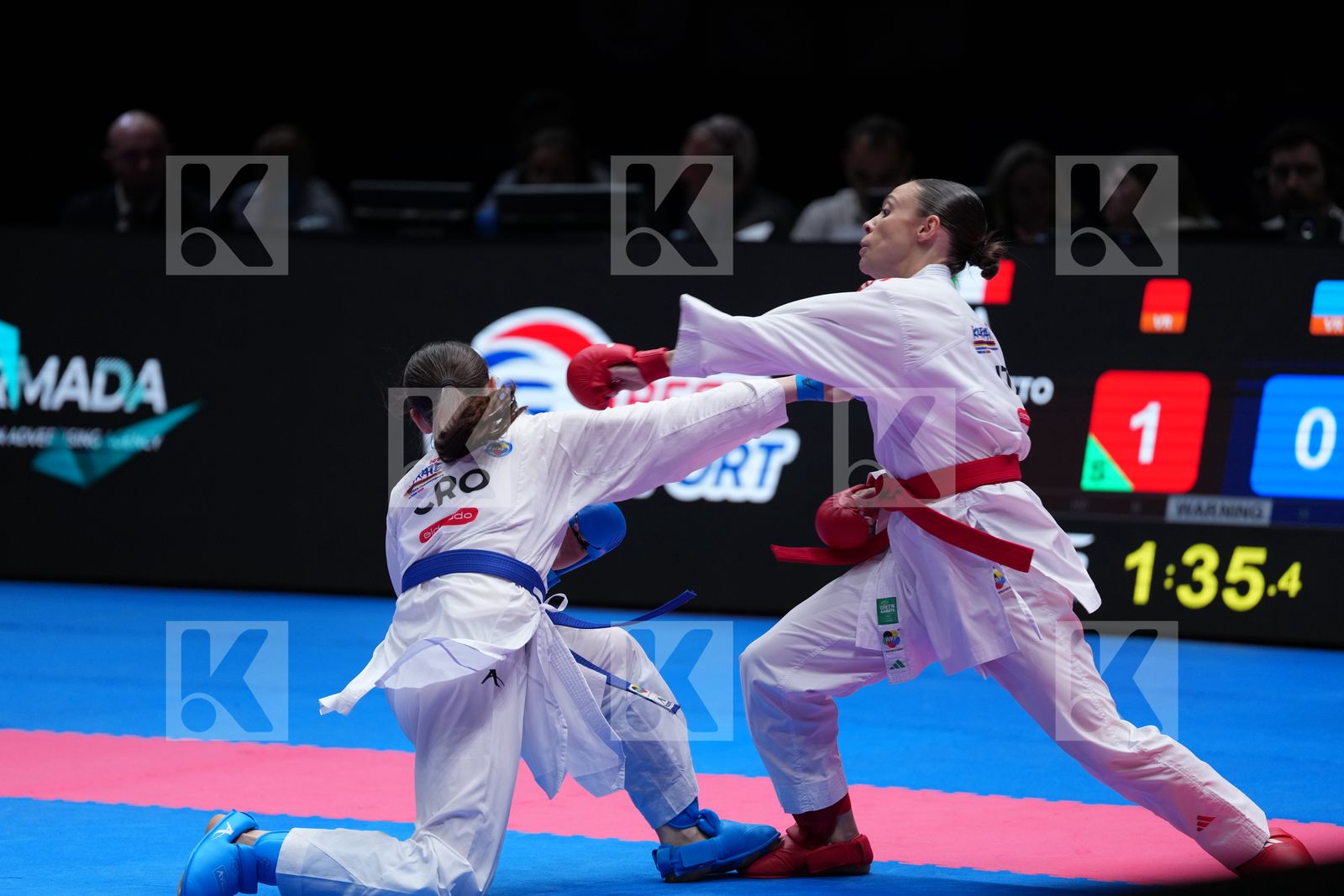 PERFETTO ERMINIA (ITALY) vs SGARDELLI EMA (CROATIA) in Female Kumite -50 Kg - Final Bout