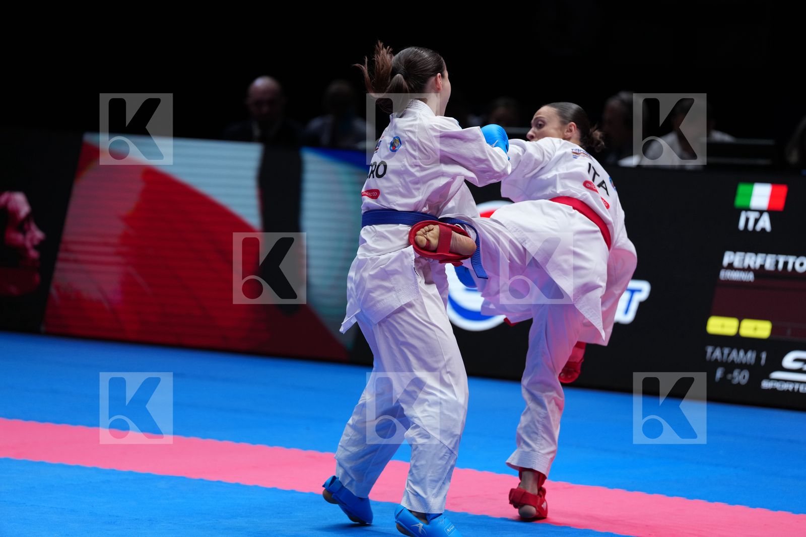 PERFETTO ERMINIA (ITALY) vs SGARDELLI EMA (CROATIA) in Female Kumite -50 Kg - Final Bout