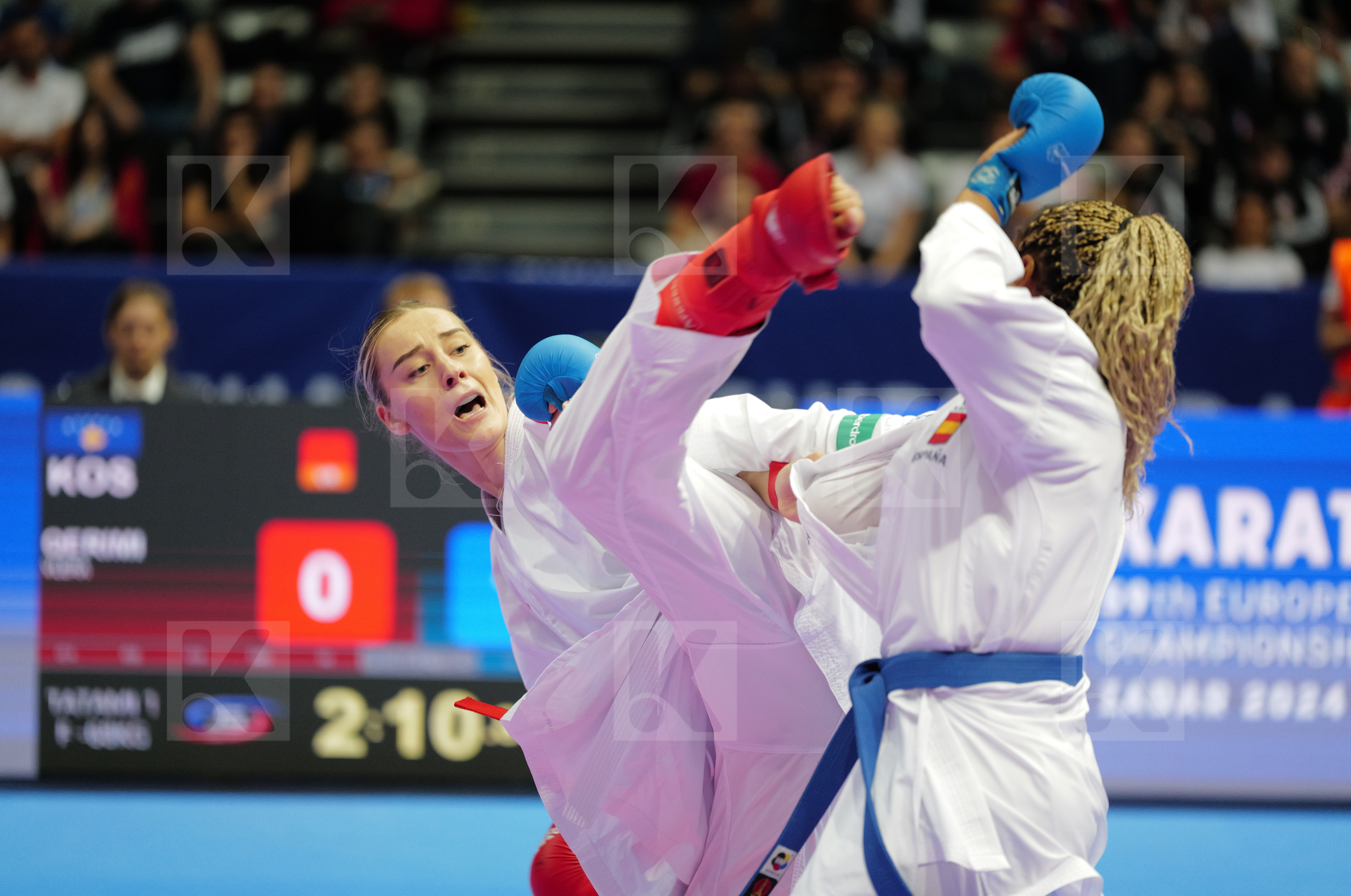 QERIMI VLERA (KOSOVO) vs NIETO MEJIAS MARIA ISABEL (SPAIN) in Female Kumite -68 Kg - Bronze bout
