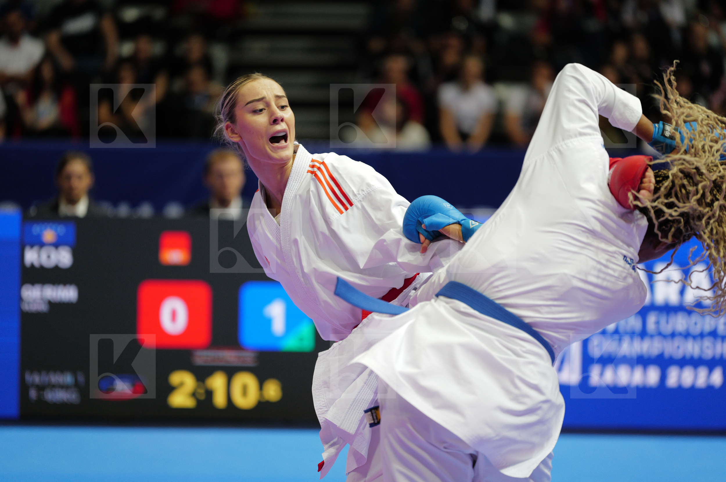 QERIMI VLERA (KOSOVO) vs NIETO MEJIAS MARIA ISABEL (SPAIN) in Female Kumite -68 Kg - Bronze bout