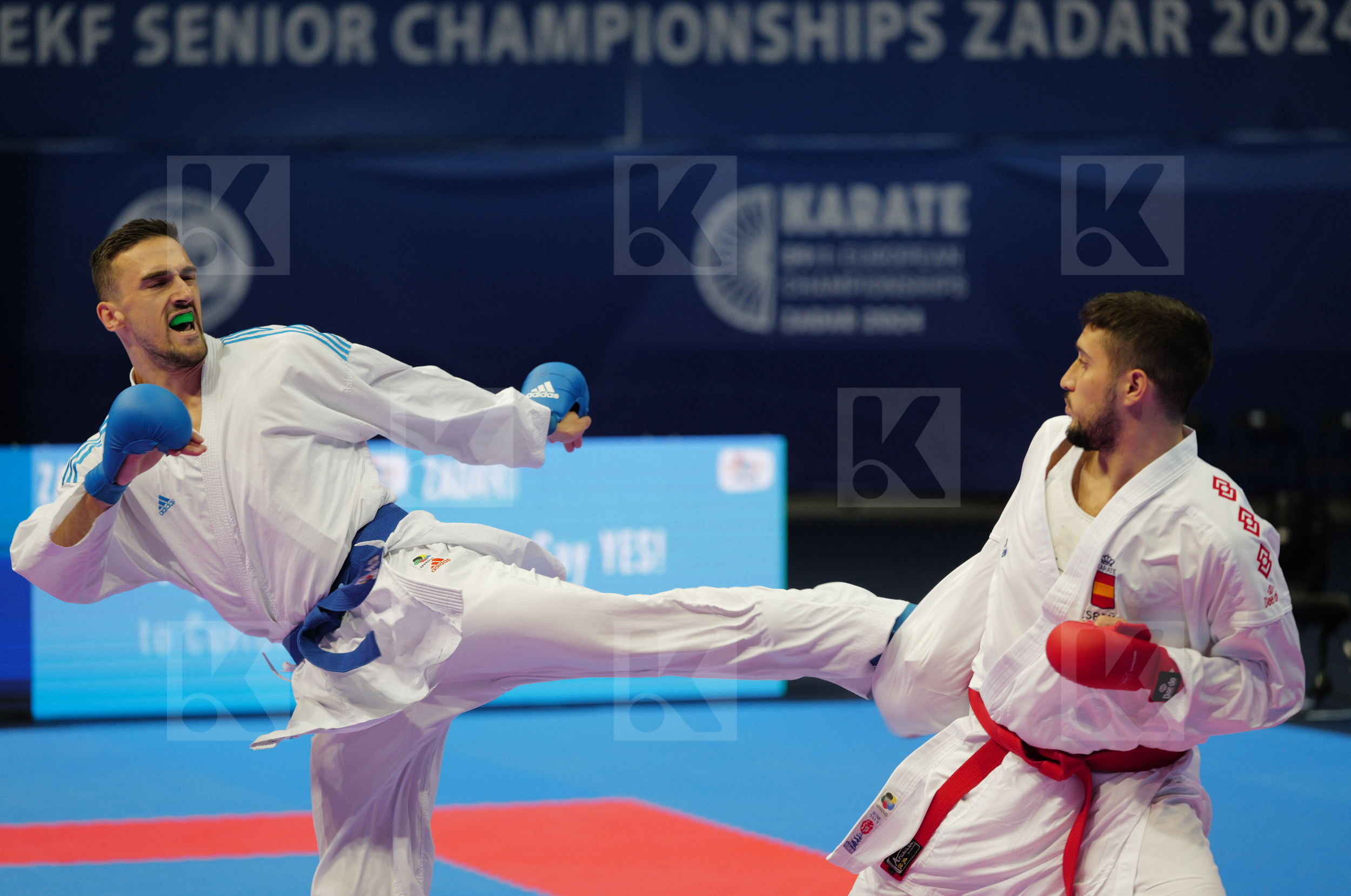 MOLINA ARENCON ALEJANDRO (SPAIN) vs KVESIC IVAN (CROATIA) in Male Kumite -84 Kg - Bronze bout