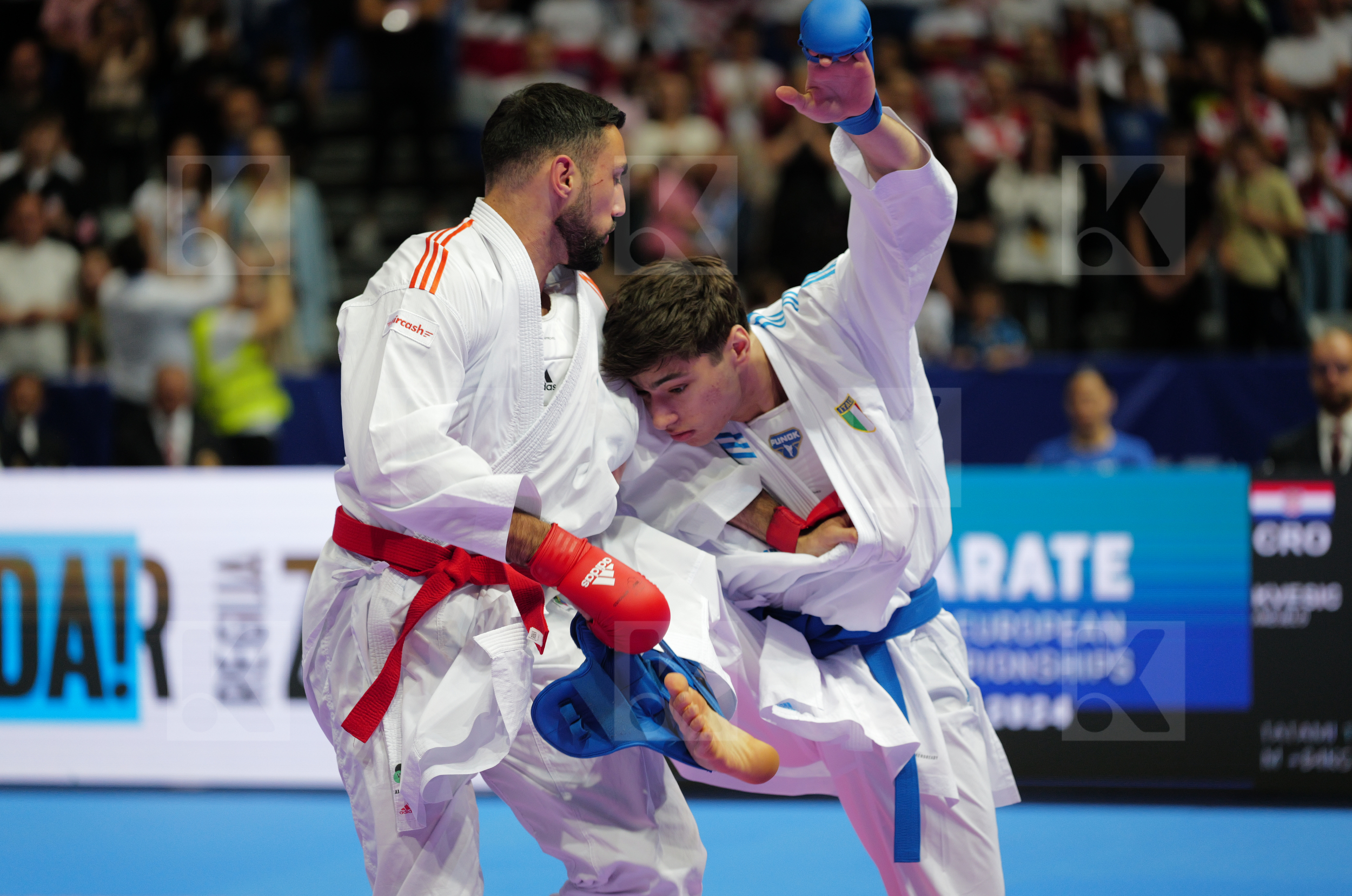 KVESIC ANDJELO (CROATIA) vs AVANZINI MATTEO (ITALY) in Male Kumite 84+ Kg - Final bout