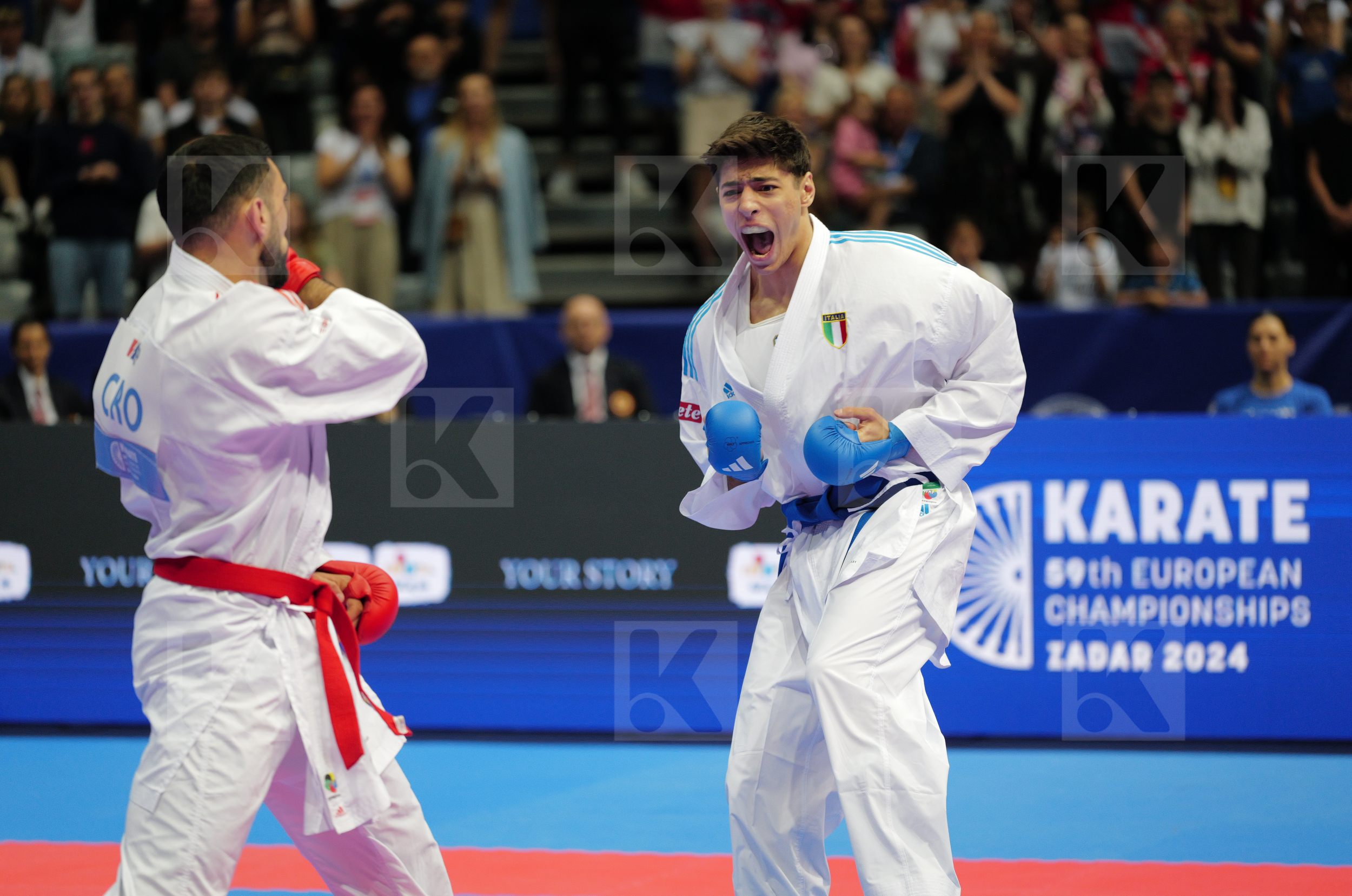 KVESIC ANDJELO (CROATIA) vs AVANZINI MATTEO (ITALY) in Male Kumite 84+ Kg - Final bout