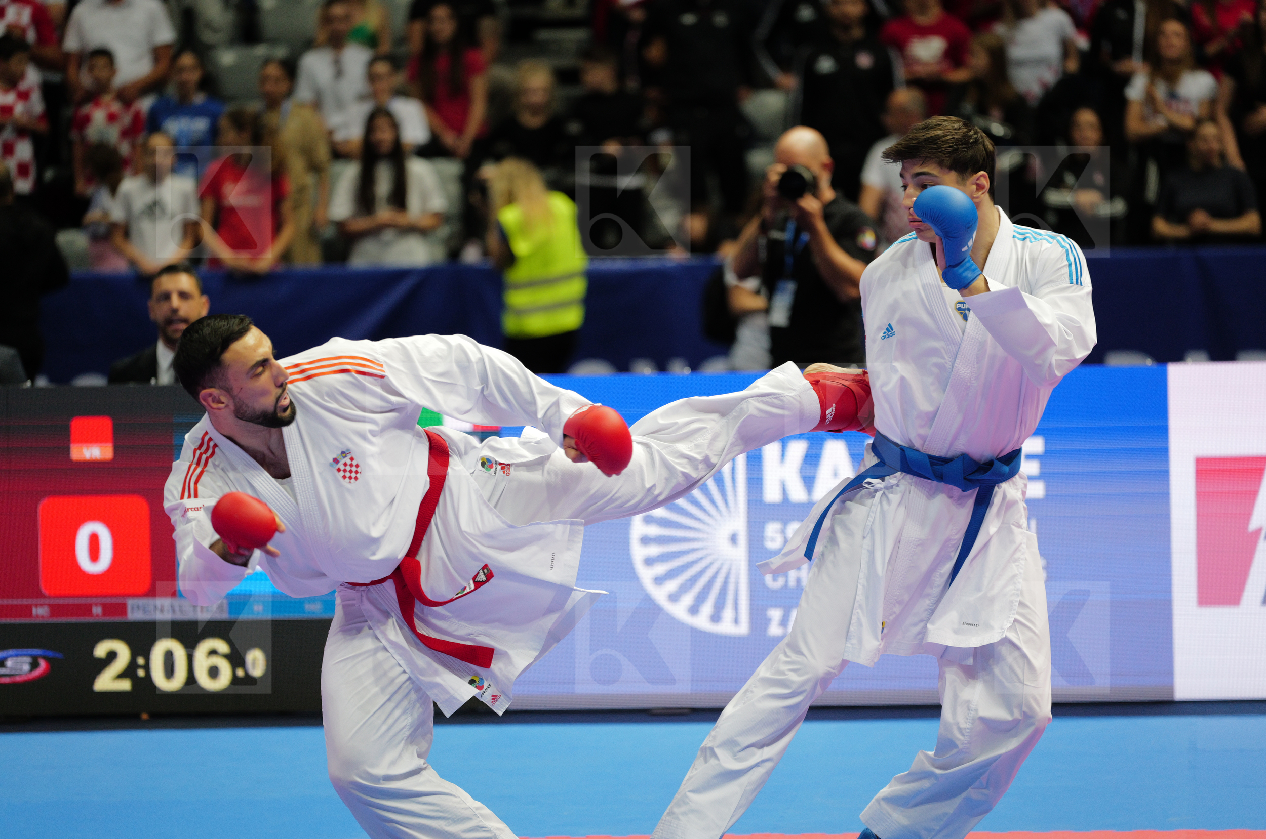 KVESIC ANDJELO (CROATIA) vs AVANZINI MATTEO (ITALY) in Male Kumite 84+ Kg - Final bout