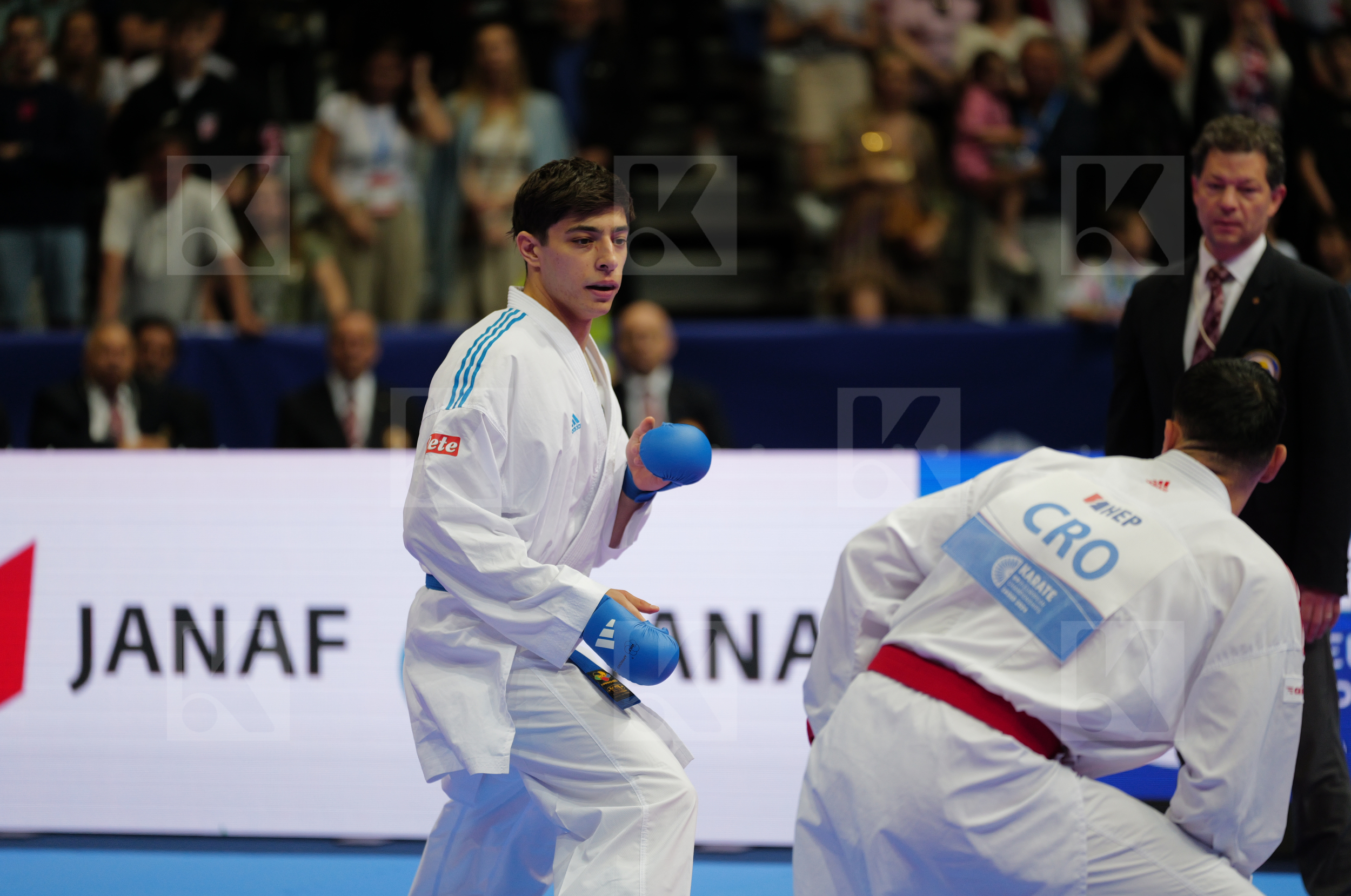 KVESIC ANDJELO (CROATIA) vs AVANZINI MATTEO (ITALY) in Male Kumite 84+ Kg - Final bout