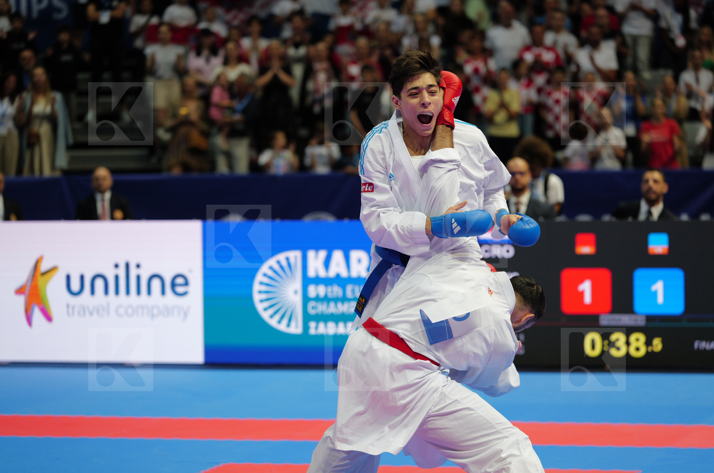 KVESIC ANDJELO (CROATIA) vs AVANZINI MATTEO (ITALY) in Male Kumite 84+ Kg - Final bout
