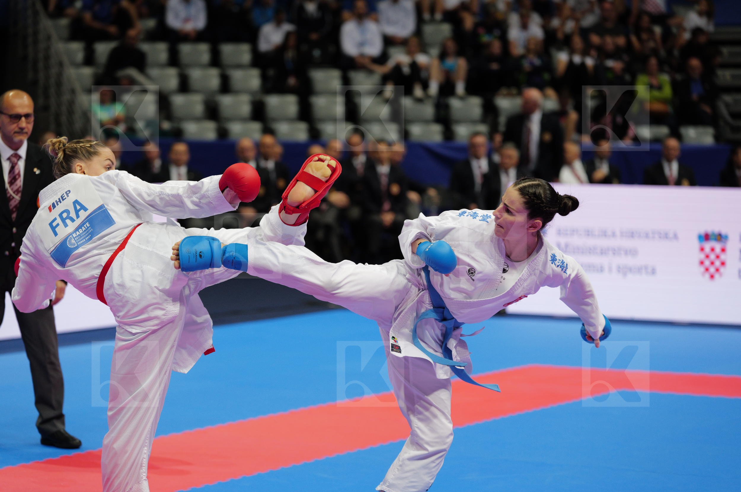 AGIER ALIZEE (FRANCE) vs QUIRICI ELENA (SWITZERLAND) in Female Kumite -68 Kg - Final bout
