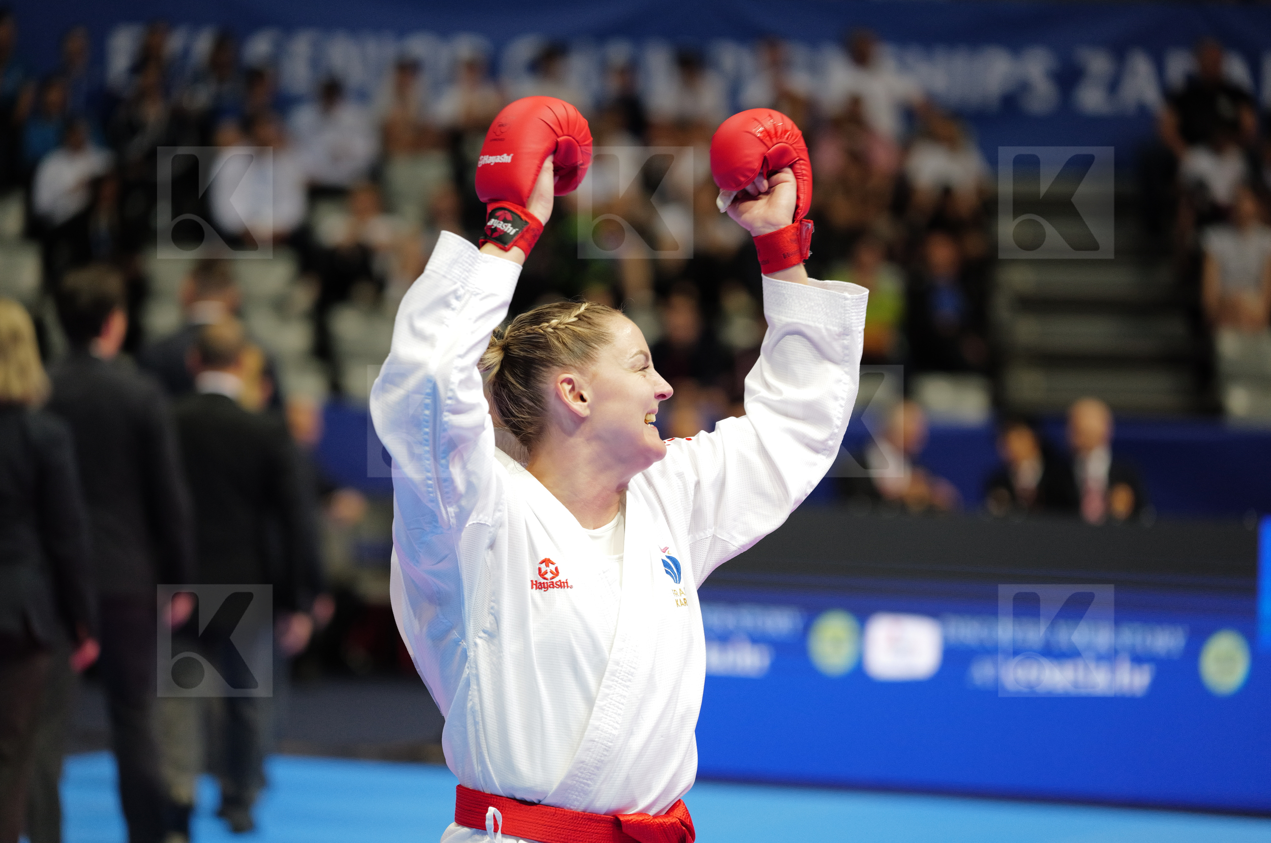 AGIER ALIZEE (FRANCE) vs QUIRICI ELENA (SWITZERLAND) in Female Kumite -68 Kg - Final bout