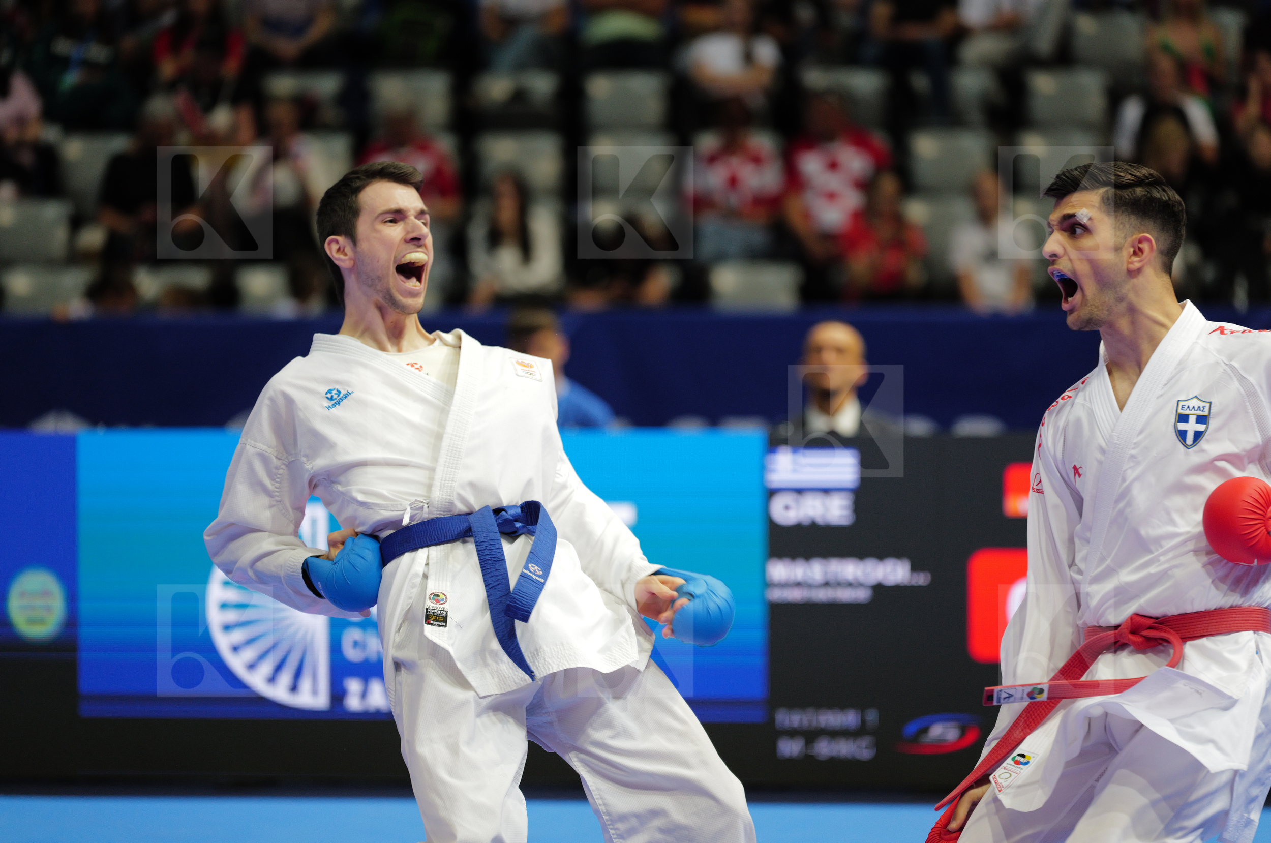 MASTROGIANNIS KONSTANTINOS (GREECE) vs TIMMERMANS BRIAN (NEDERLANDS) in Male Kumite -84 Kg - Final bout