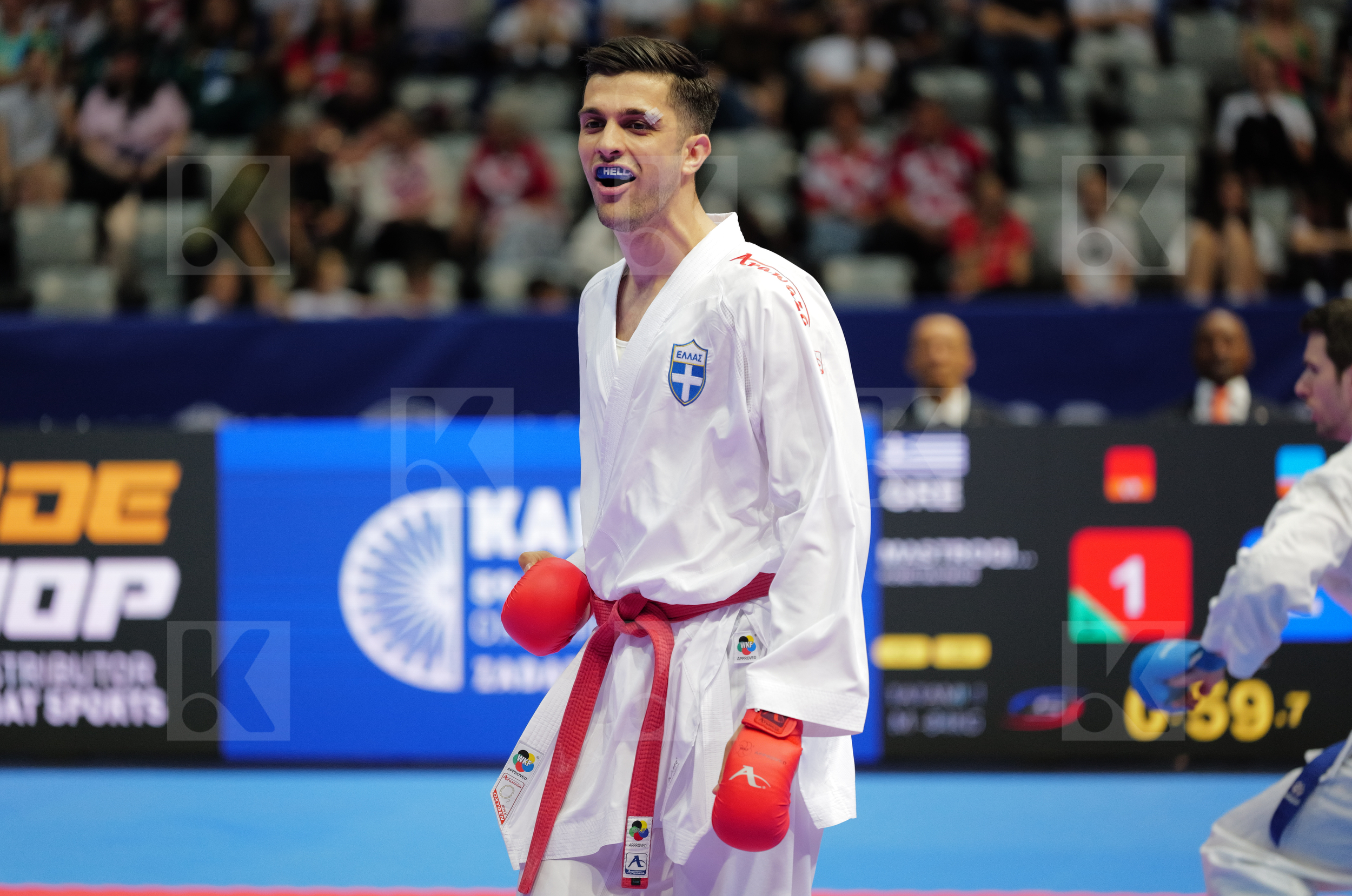 MASTROGIANNIS KONSTANTINOS (GREECE) vs TIMMERMANS BRIAN (NEDERLANDS) in Male Kumite -84 Kg - Final bout