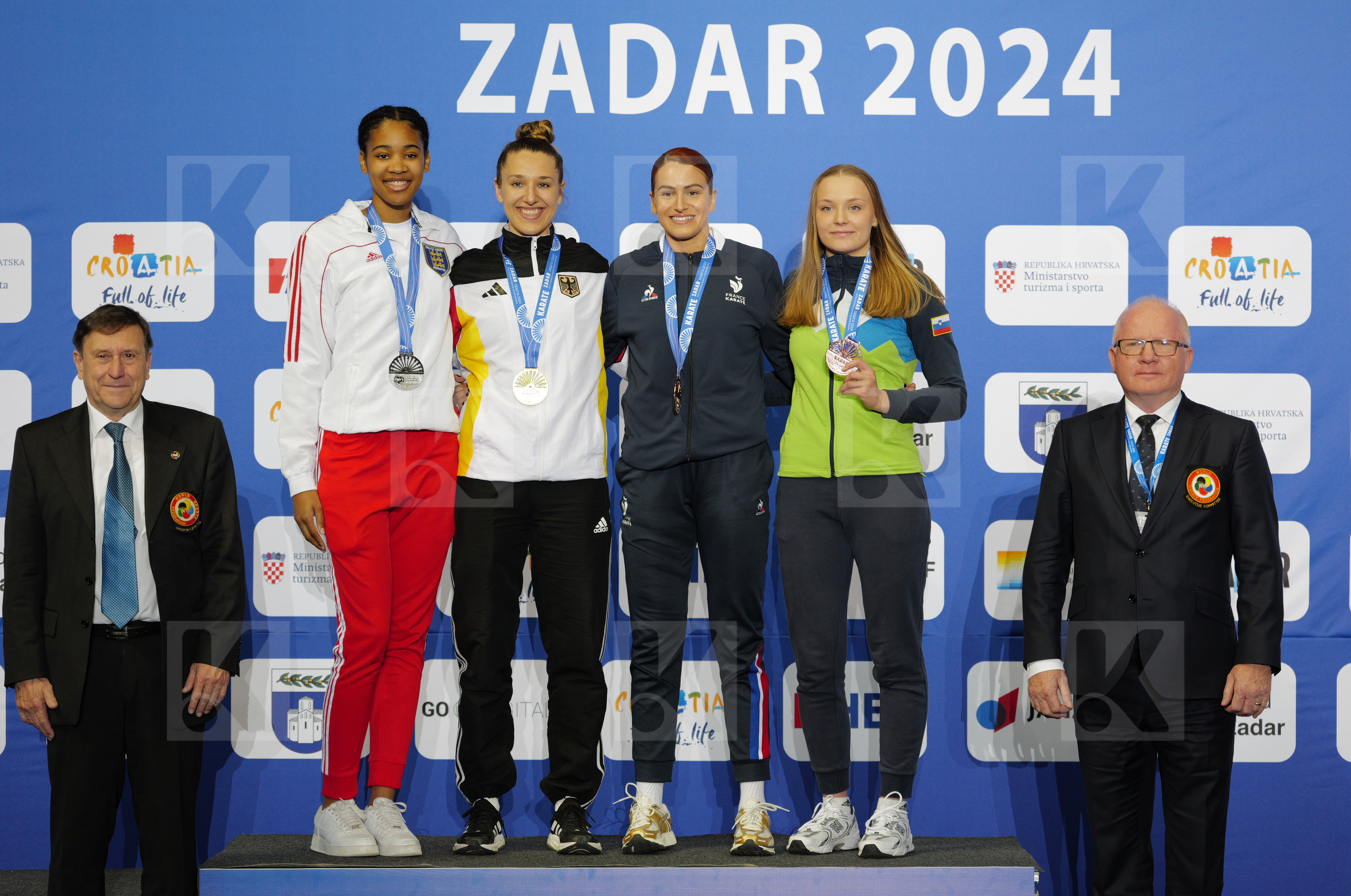 in Female Kumite 68+ Kg - Podium ceremony