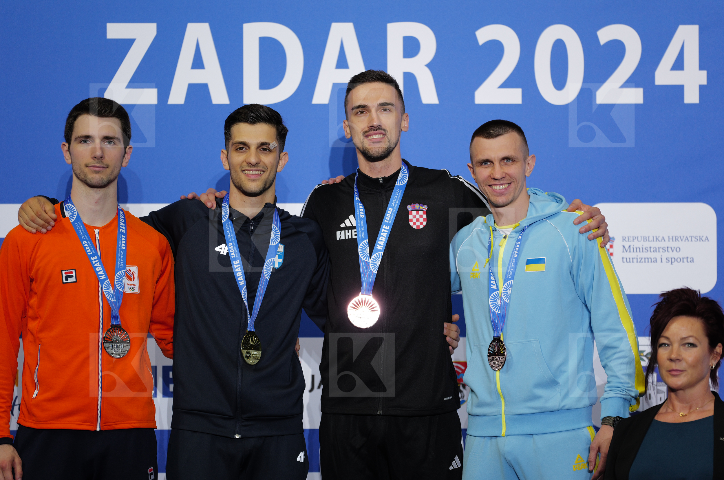 in Male Kumite -84 Kg - Podium ceremony