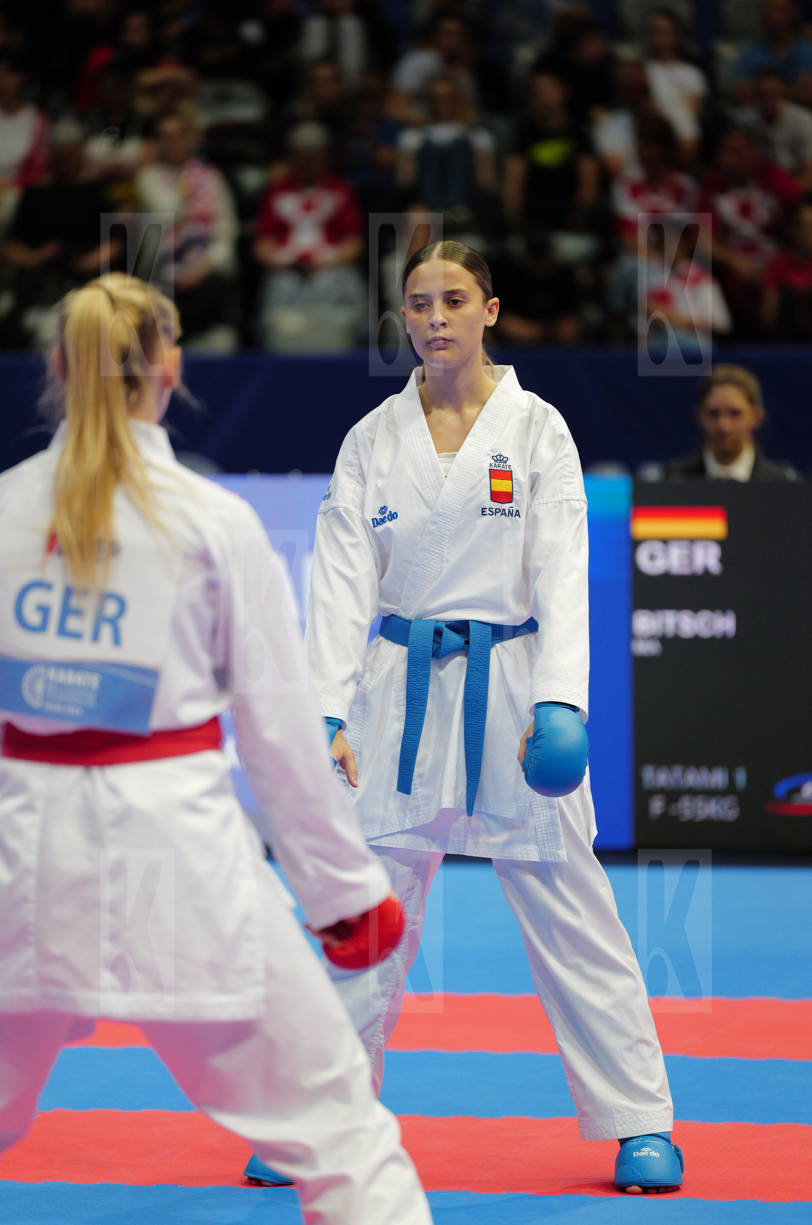 BITSCH MIA (GERMANY) vs PEREIRA VILLALOBOS SONIA (SPAIN) in Female Kumite -55 Kg - Final bout