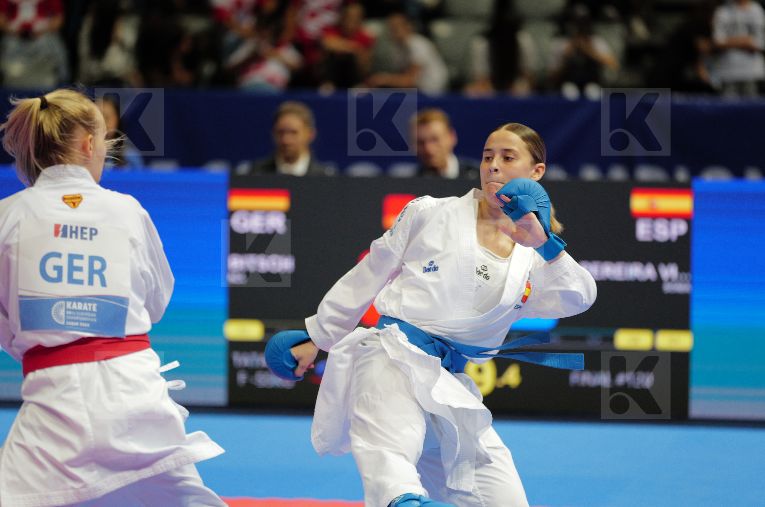 BITSCH MIA (GERMANY) vs PEREIRA VILLALOBOS SONIA (SPAIN) in Female Kumite -55 Kg - Final bout