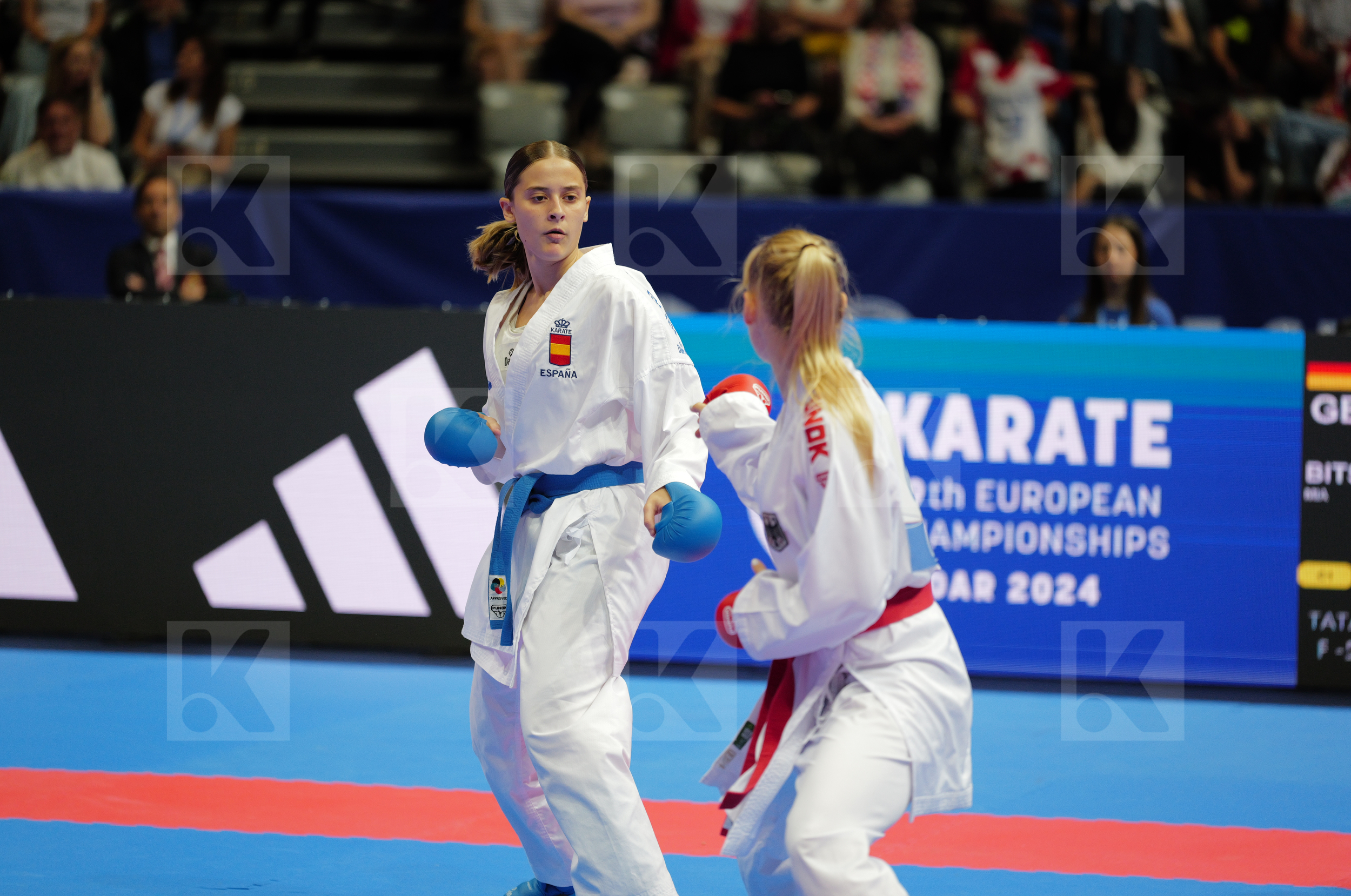 BITSCH MIA (GERMANY) vs PEREIRA VILLALOBOS SONIA (SPAIN) in Female Kumite -55 Kg - Final bout