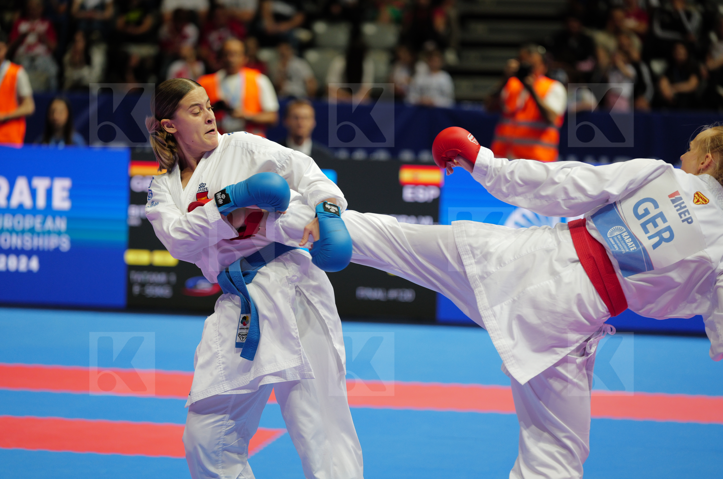 BITSCH MIA (GERMANY) vs PEREIRA VILLALOBOS SONIA (SPAIN) in Female Kumite -55 Kg - Final bout