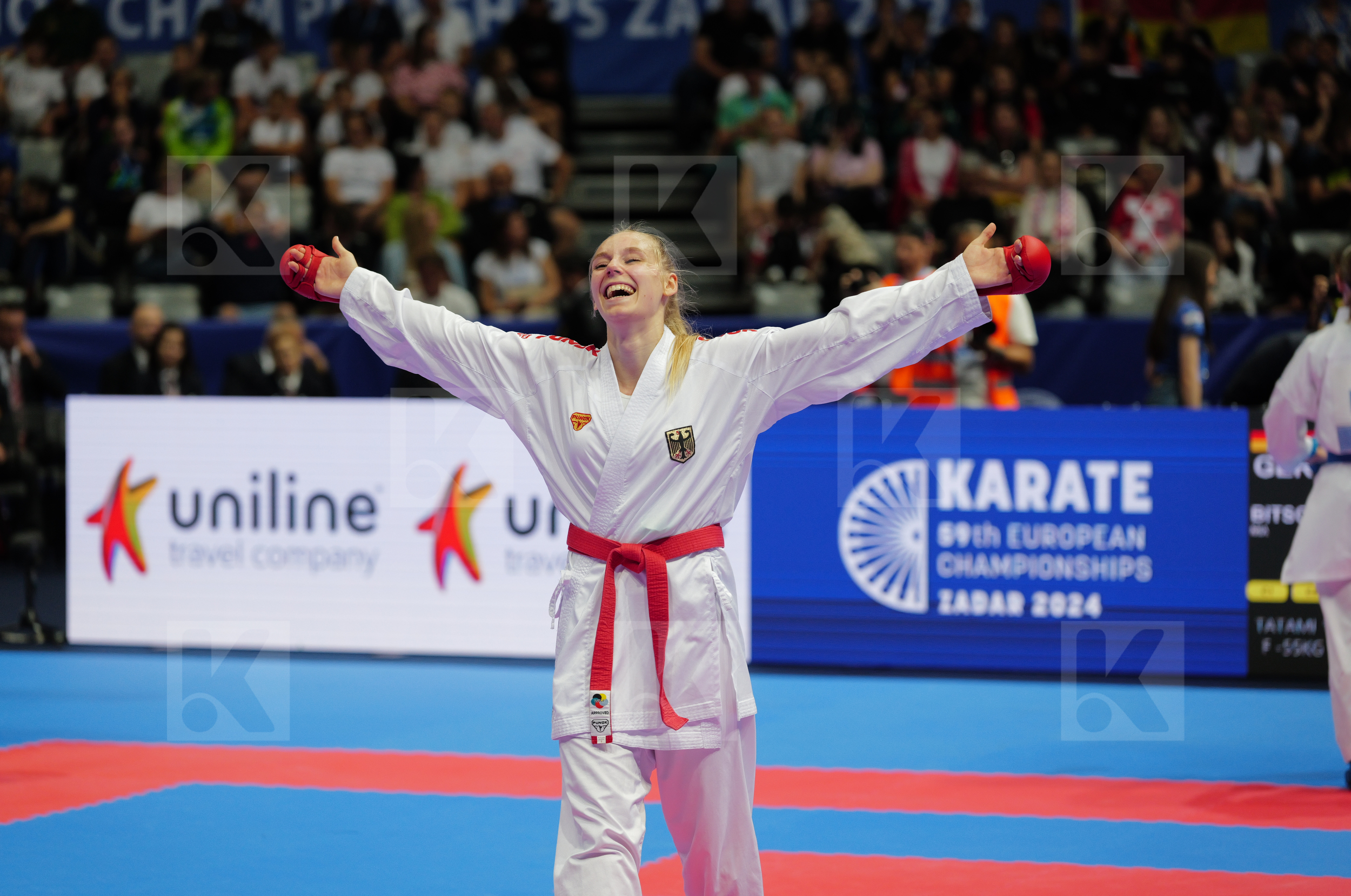 BITSCH MIA (GERMANY) vs PEREIRA VILLALOBOS SONIA (SPAIN) in Female Kumite -55 Kg - Final bout