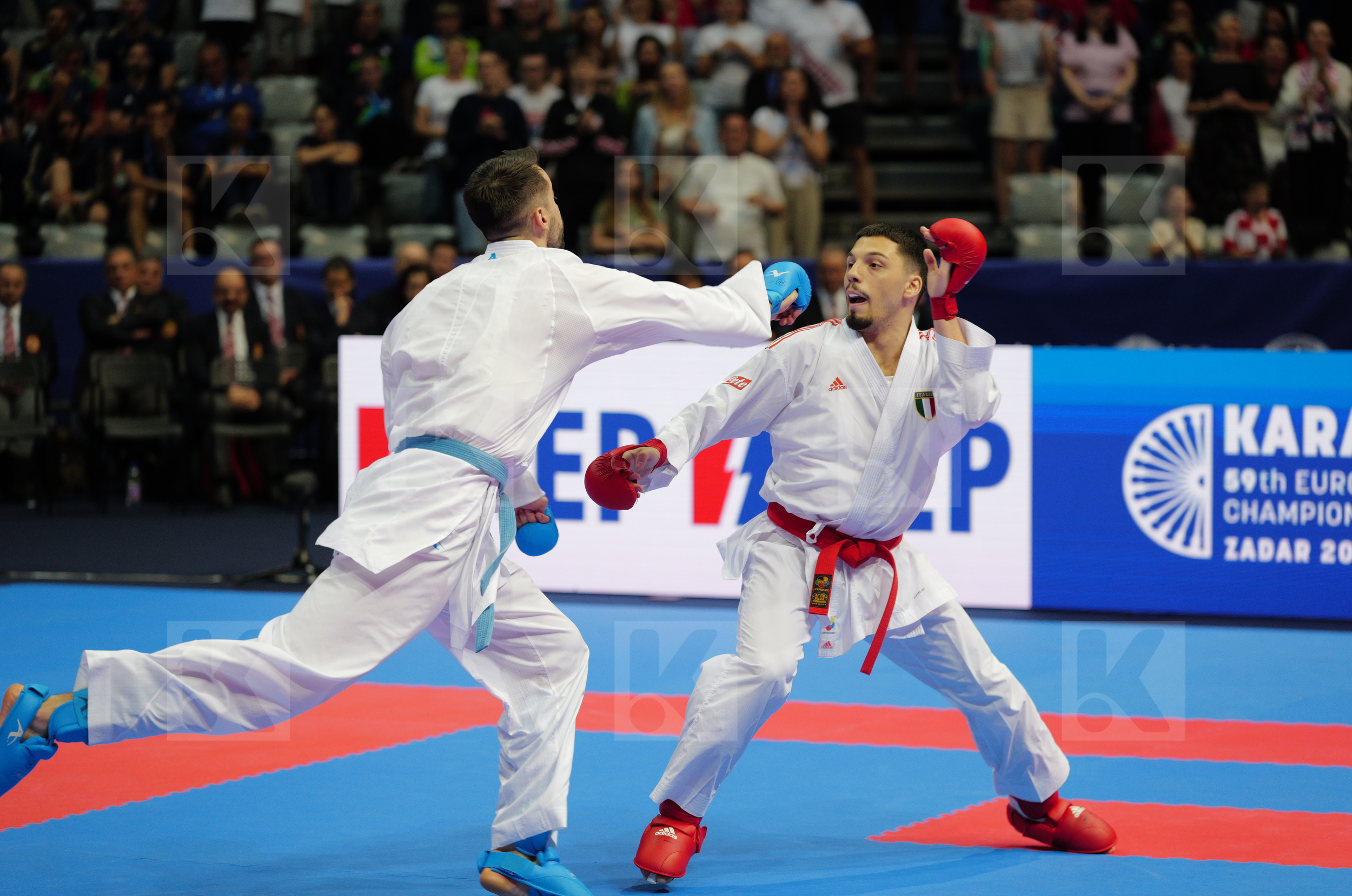 DE VIVO DANIELE (ITALY) vs MARTINAC IVAN (CROATIA) in Male Kumite -75 Kg - Final bout