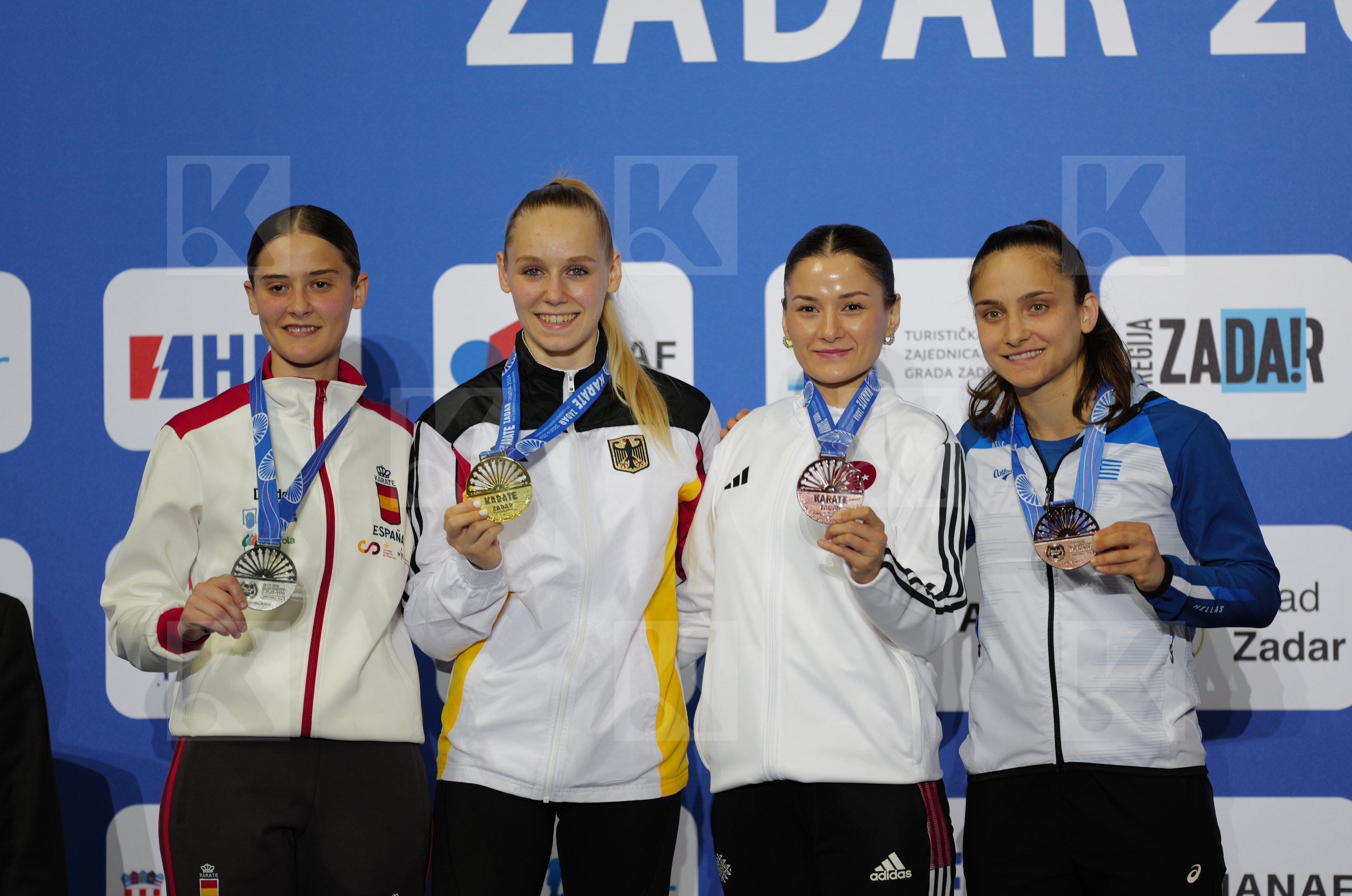 in Female Kumite -55 Kg - Podium ceremony