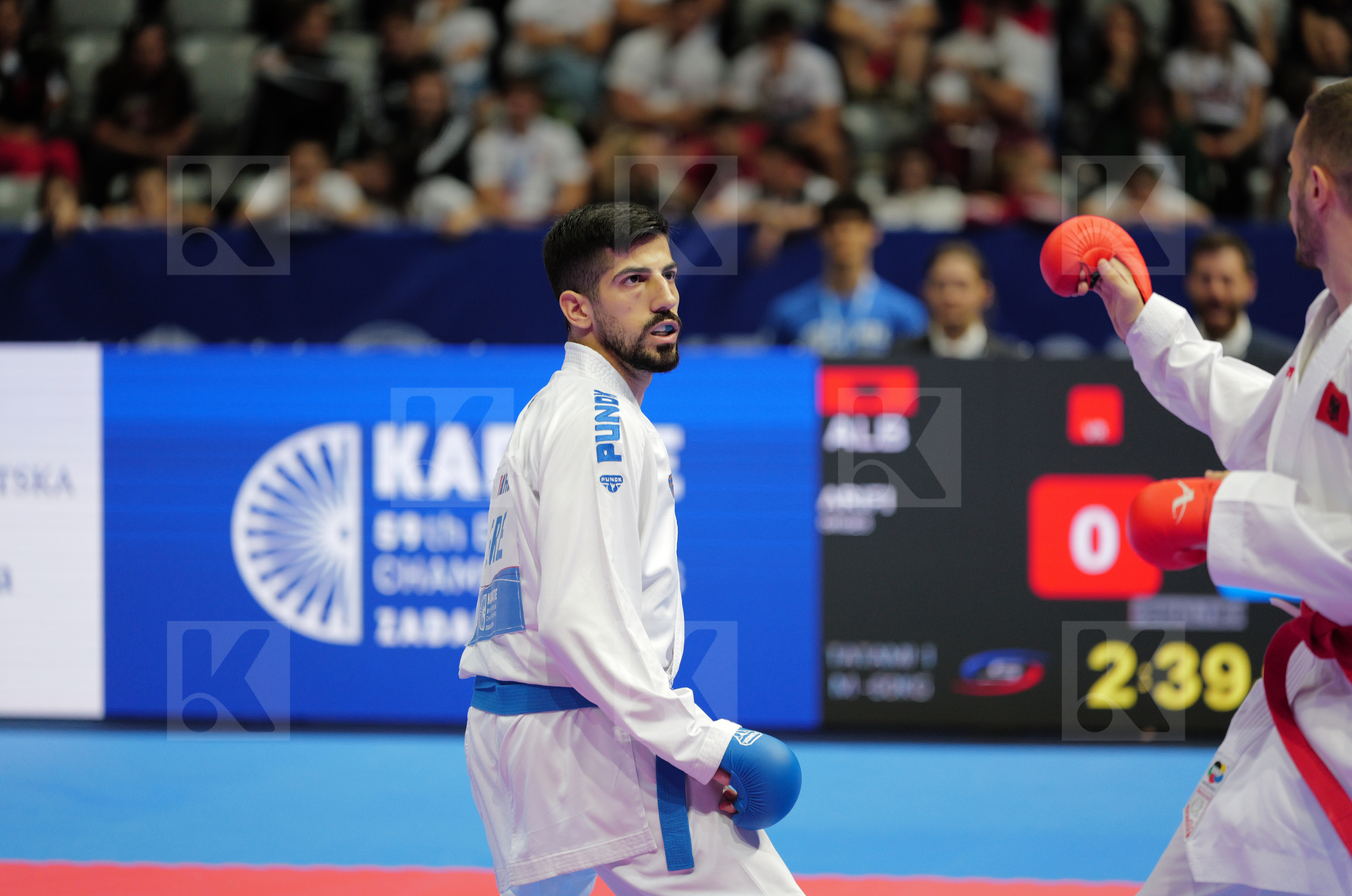 ARIFI ORGES (ALBANIA) vs XENOS CHRISTOS-STEFANOS (GREECE) in Male Kumite -60 Kg - Final bout
