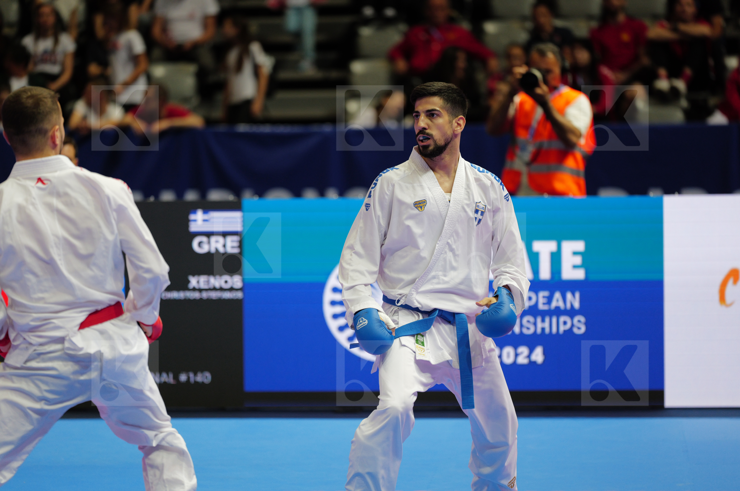 ARIFI ORGES (ALBANIA) vs XENOS CHRISTOS-STEFANOS (GREECE) in Male Kumite -60 Kg - Final bout