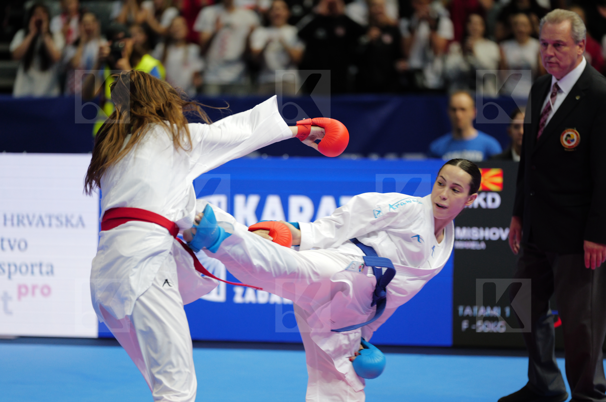 MISHOVSKA MIHAELA (NORTH MACEDONIA) vs SGARDELLI EMA (CROATIA) in Female Kumite -50 Kg - Final bout