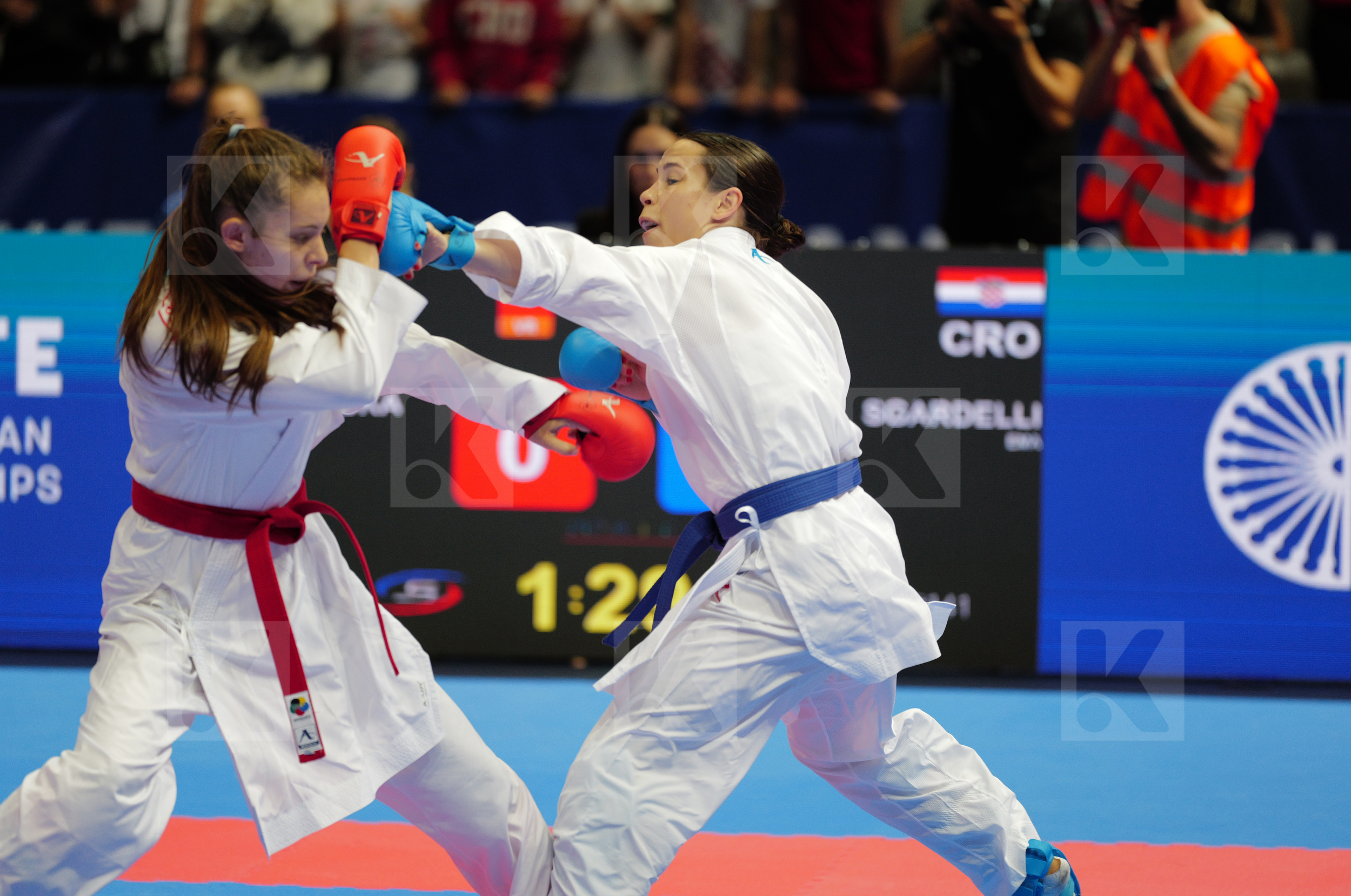 MISHOVSKA MIHAELA (NORTH MACEDONIA) vs SGARDELLI EMA (CROATIA) in Female Kumite -50 Kg - Final bout