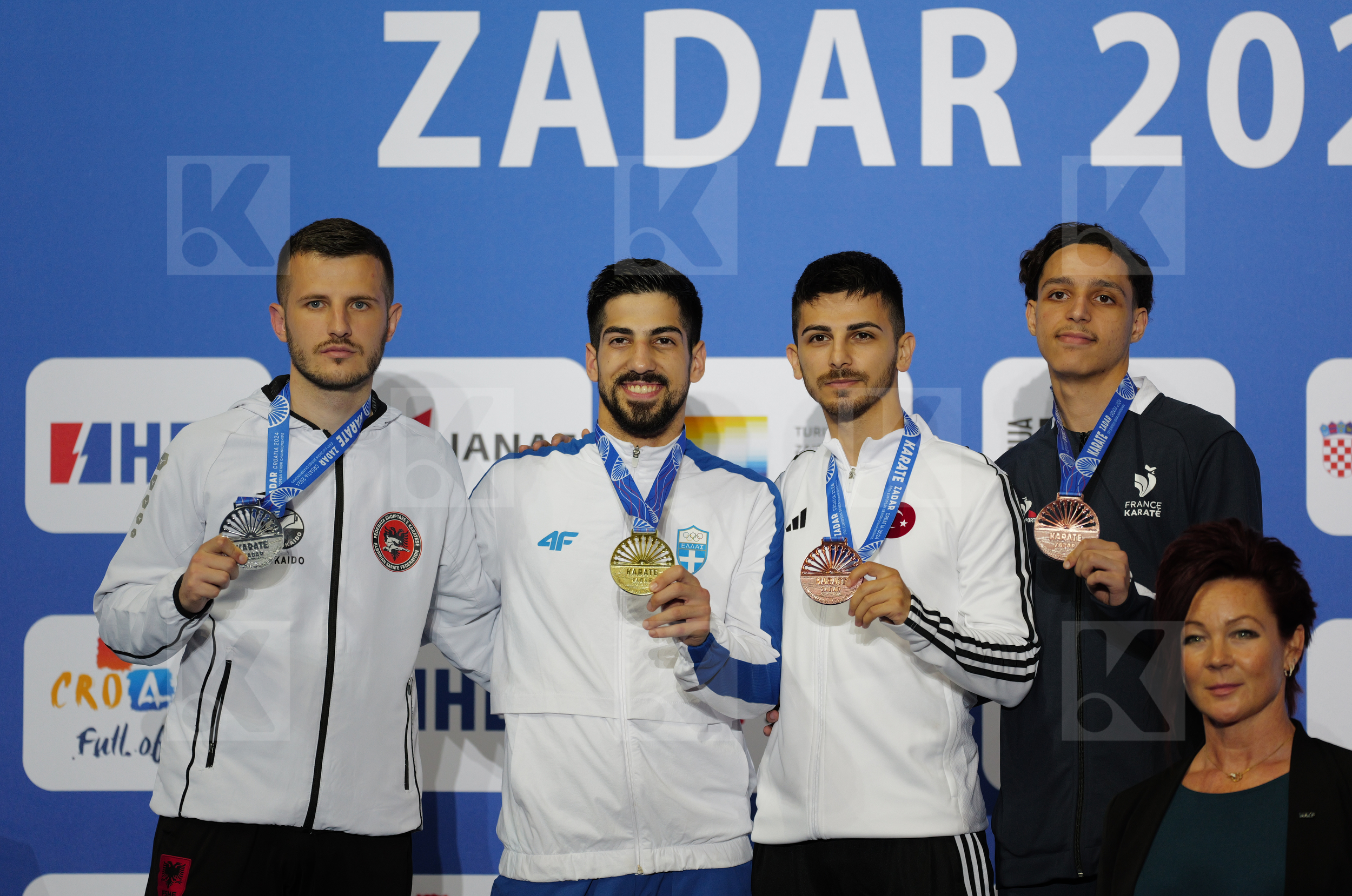 in Male Kumite -60 Kg - Podium ceremony