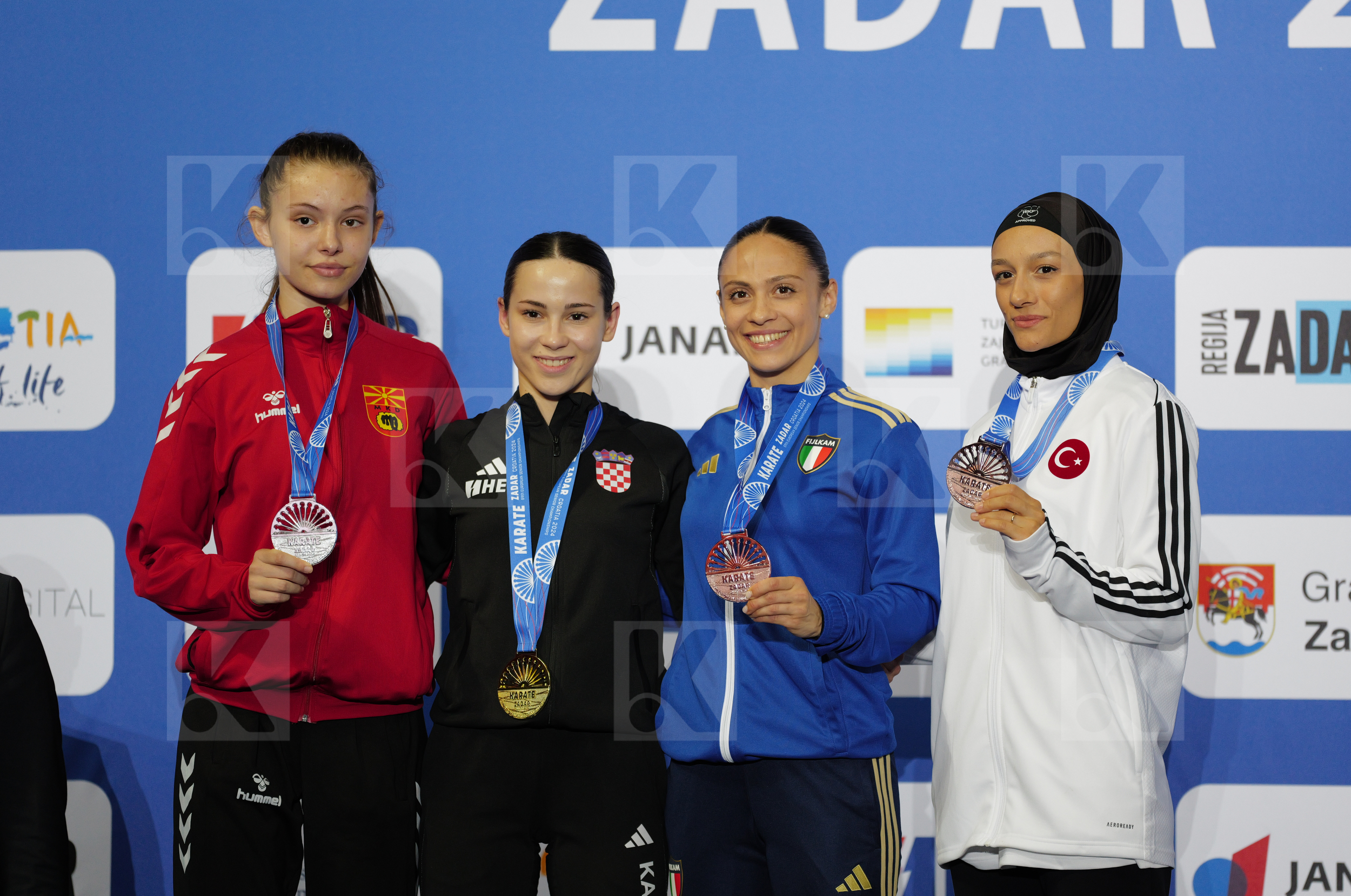 in Female Kumite -50 Kg - Podium ceremony