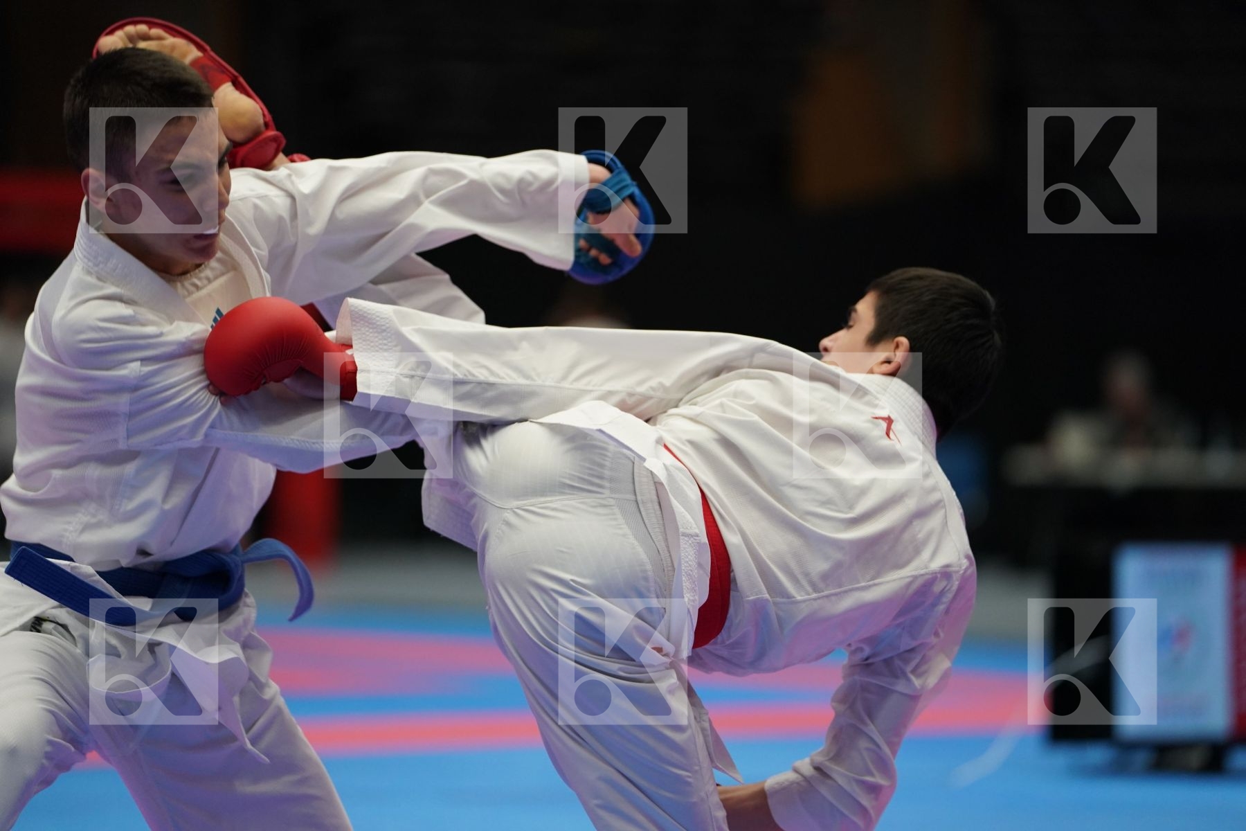 AKHMEDOV AKHMED (RUSSIAN FEDERATION) vs KOSTOV BOJAN (FYR OF MACEDONIA) in Cadet Kumite Male -52 Kg - Final bout