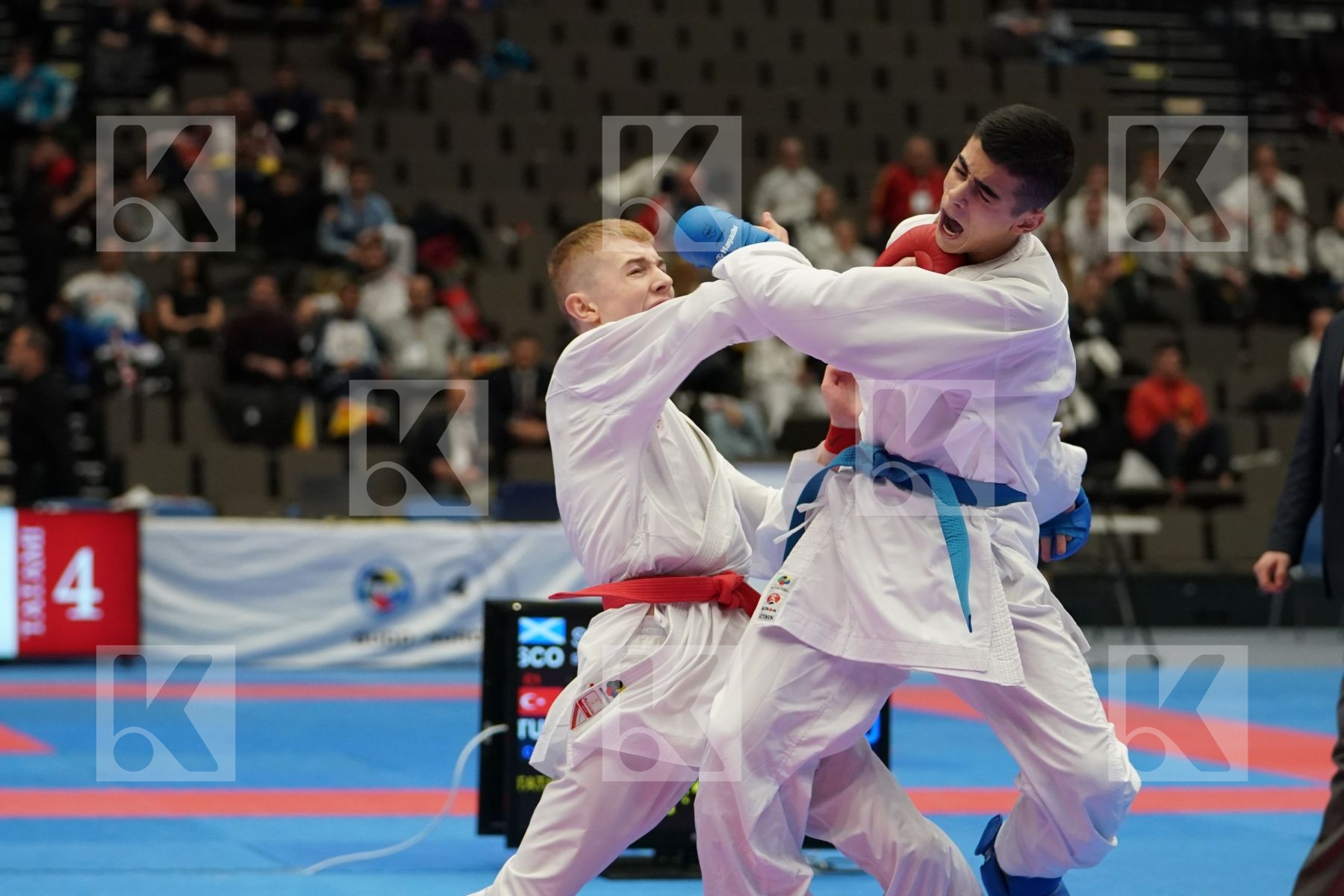 SMART JACOB (SCOTLAND) vs YURUR OMER FARUK (TURKEY) in Cadet Kumite Male Ð 57 Kg - Final bout
