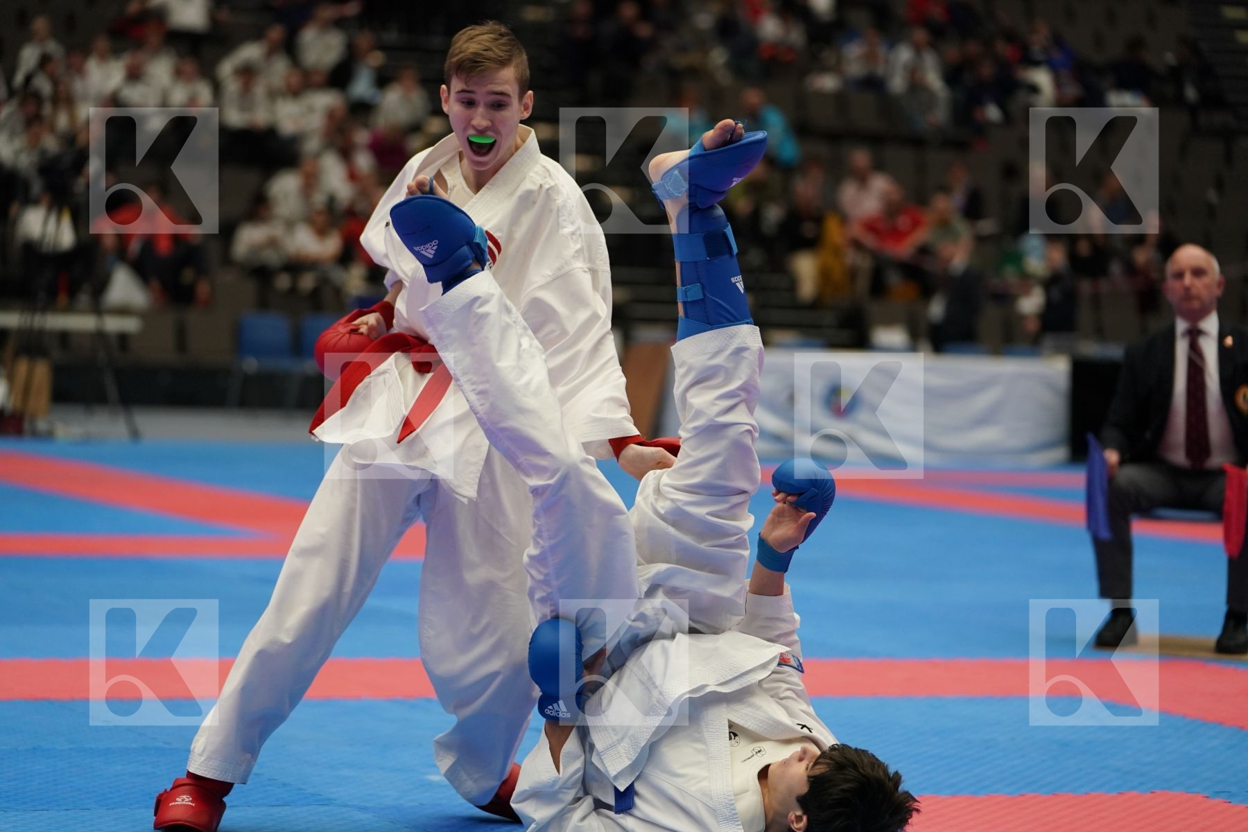 GAIDUK LEON (LATVIA) vs YAGUBOV TALE (AZERBAIJAN) in Cadet Kumite Male Ð 63 Kg - Final bout