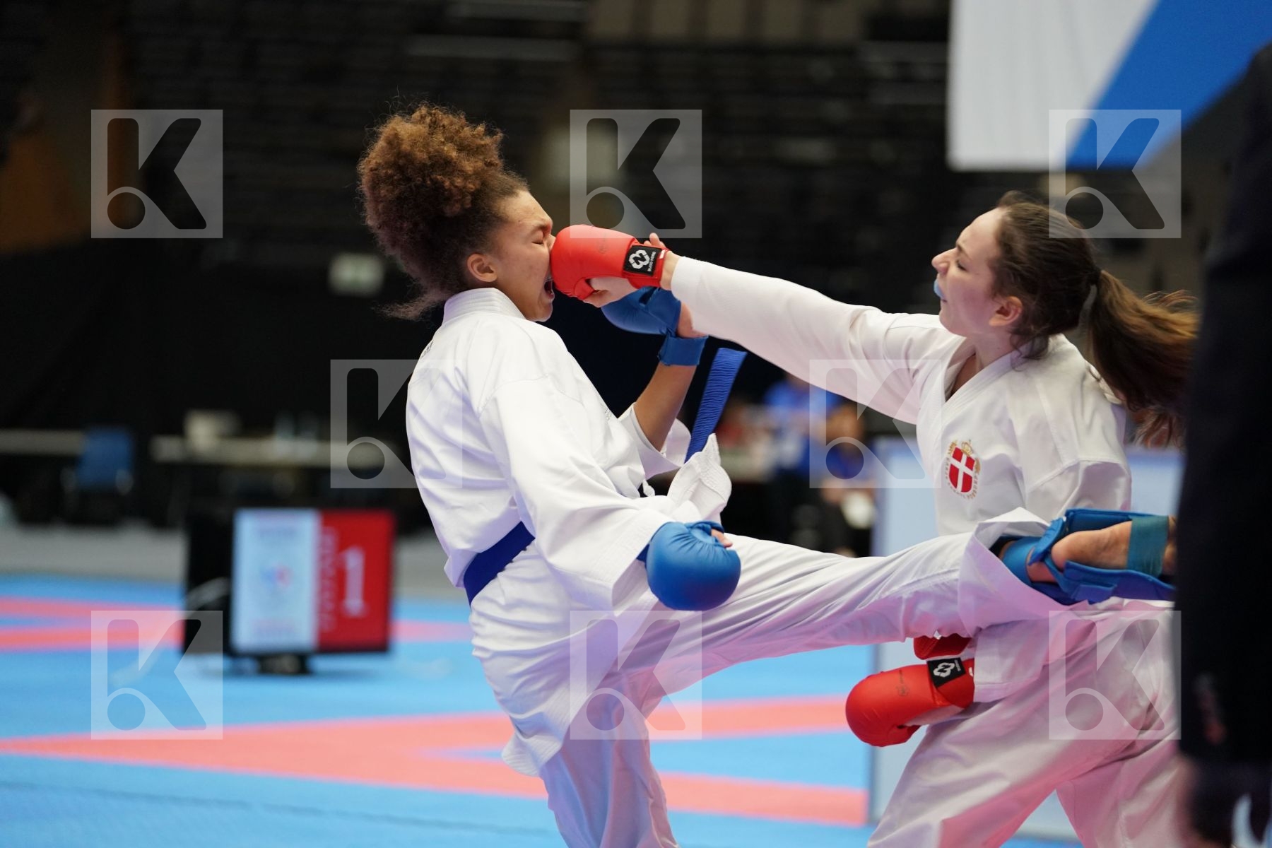 BATAKUJEVIC ERIKA (DENMARK) vs ELISABETH EMMA MARIE (FRANCE) in Cadet Kumite Female -54 Kg - Final bout