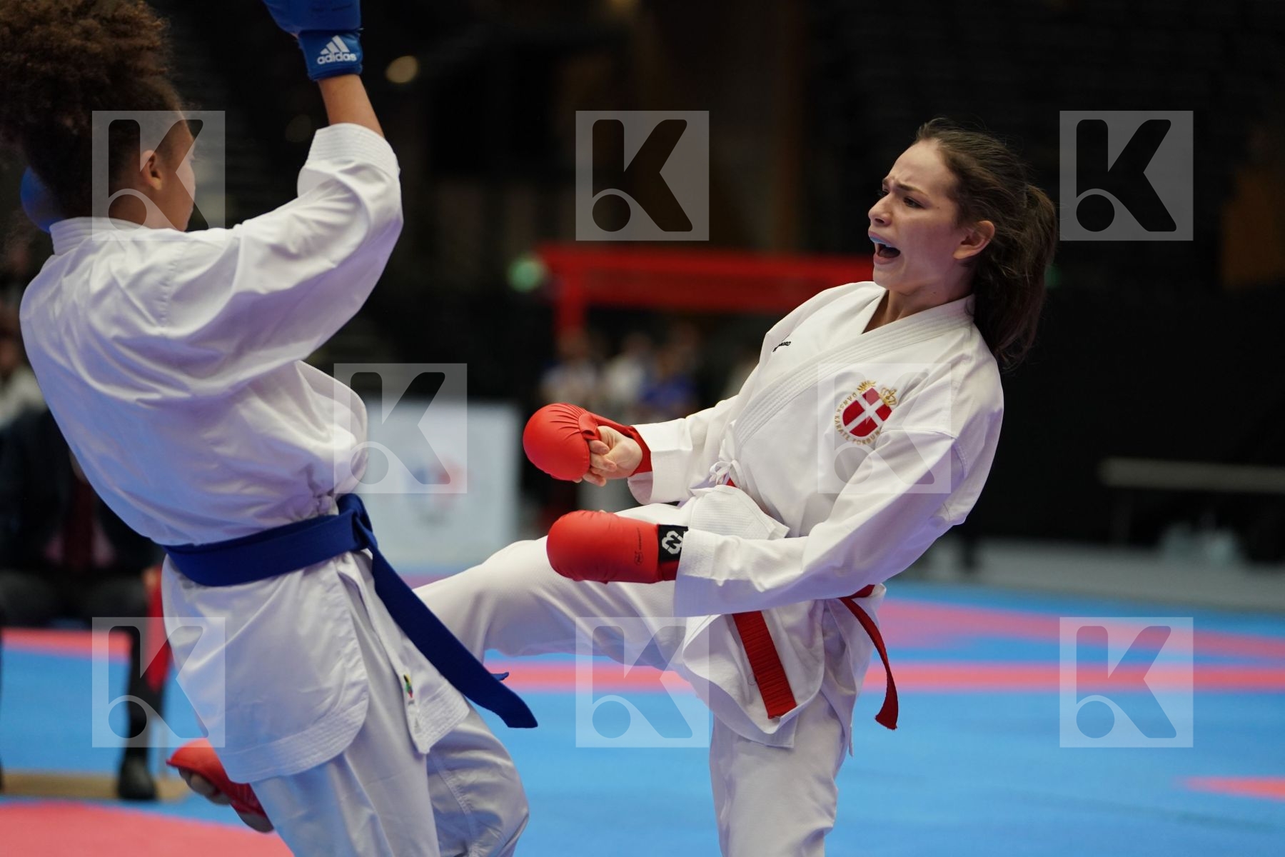 BATAKUJEVIC ERIKA (DENMARK) vs ELISABETH EMMA MARIE (FRANCE) in Cadet Kumite Female -54 Kg - Final bout