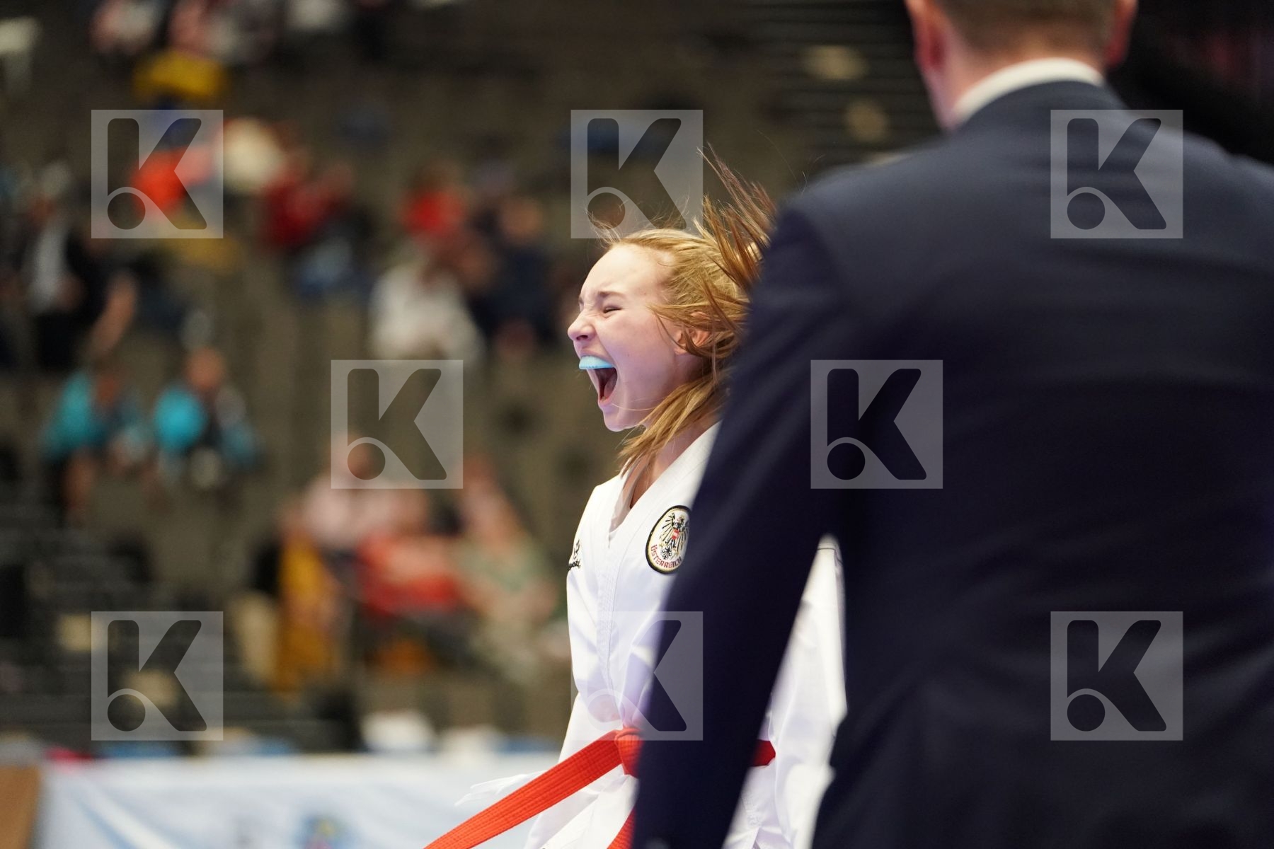DEVIGILI HANNA (AUSTRIA) vs MUZIKAROVA KLARA (CZECH REPUPLIC) in Cadet Kumite Female 54+ Kg - Final bout