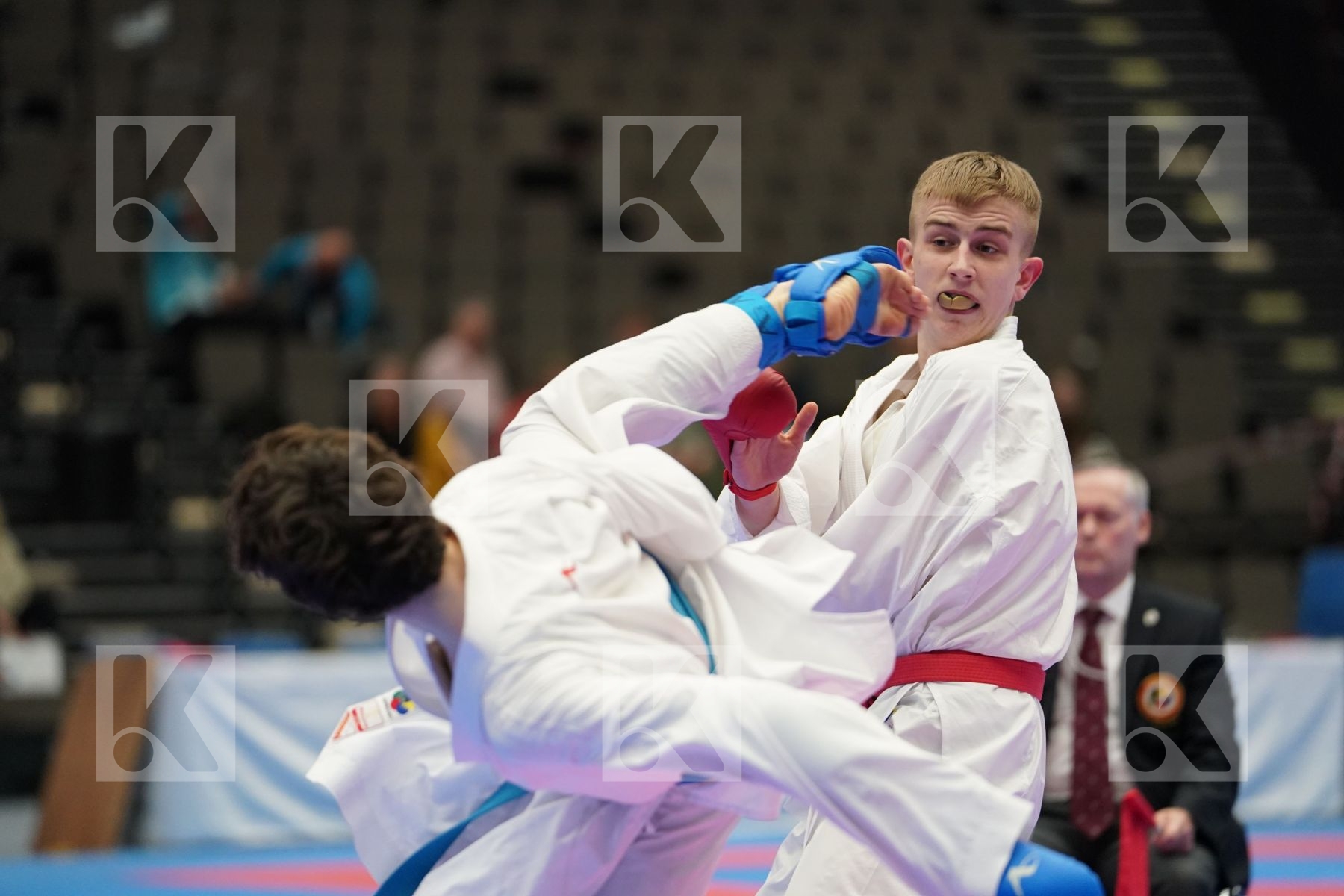 JERMOLAEV ARTJOM (LATVIA) vs MANIA SABA (GEORGIA) in Cadet Kumite Male Ð 70 Kg - Final bout