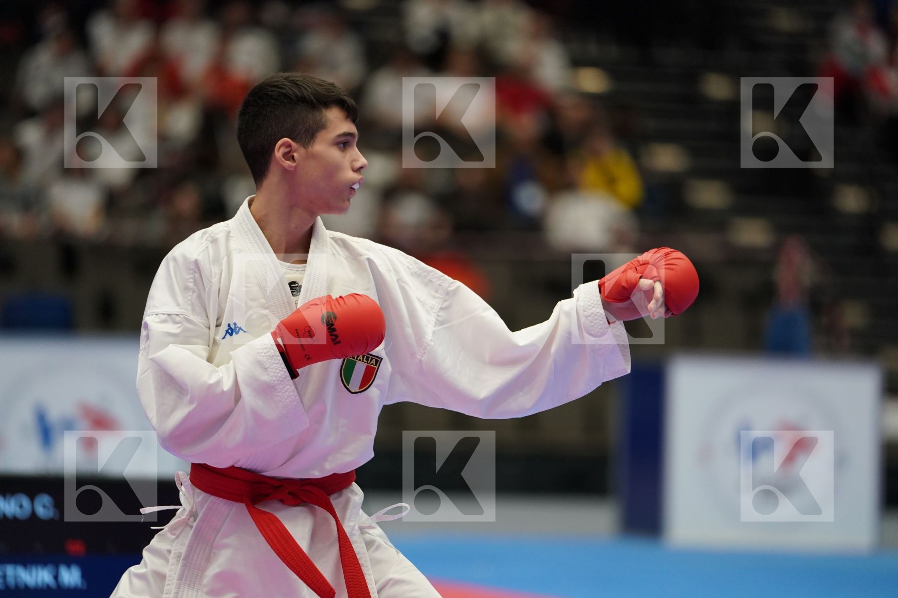 LUCIANO CARMINE (ITALY) vs RASHETNIK MIKITA (BELARUS) in Junior Kumite Male Ð 55 Kg - Final bout