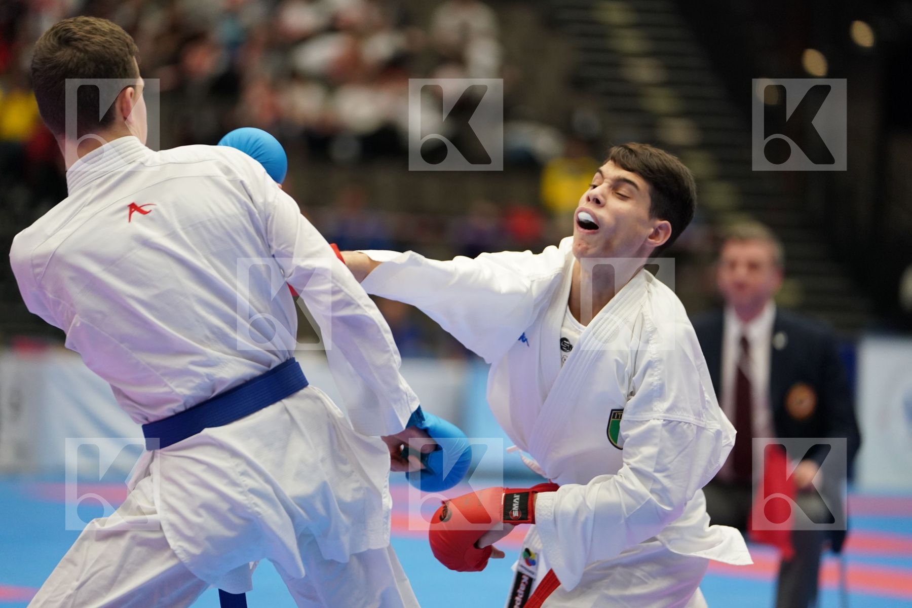 LUCIANO CARMINE (ITALY) vs RASHETNIK MIKITA (BELARUS) in Junior Kumite Male Ð 55 Kg - Final bout