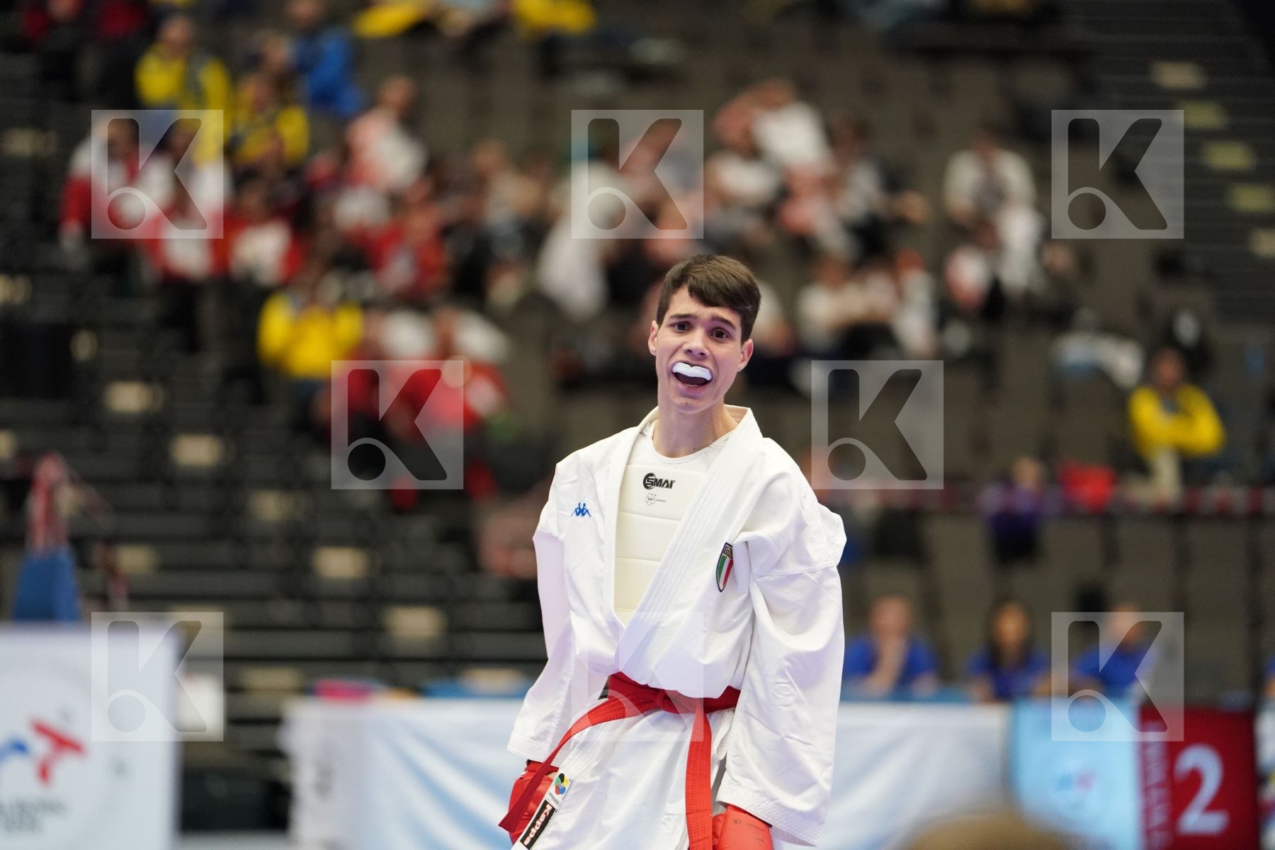LUCIANO CARMINE (ITALY) vs RASHETNIK MIKITA (BELARUS) in Junior Kumite Male Ð 55 Kg - Final bout