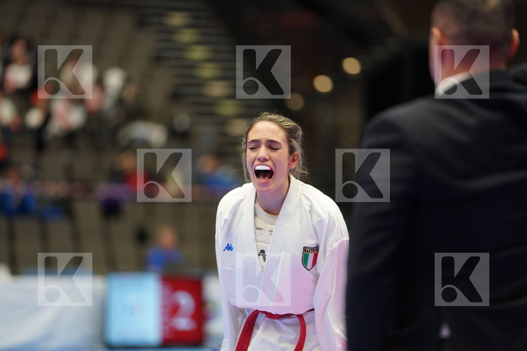 AGUS ASIA (ITALY) vs VOEGELIN FLORENCE (SWITZERLAND) in Junior Kumite Female -48 Kg - Final bout
